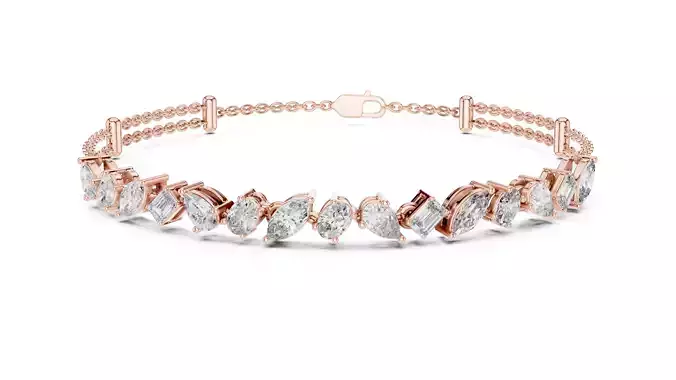 Marquise Oval Pear Emerald Diamond Bracelet Woman 3DM STL Video 3D print model