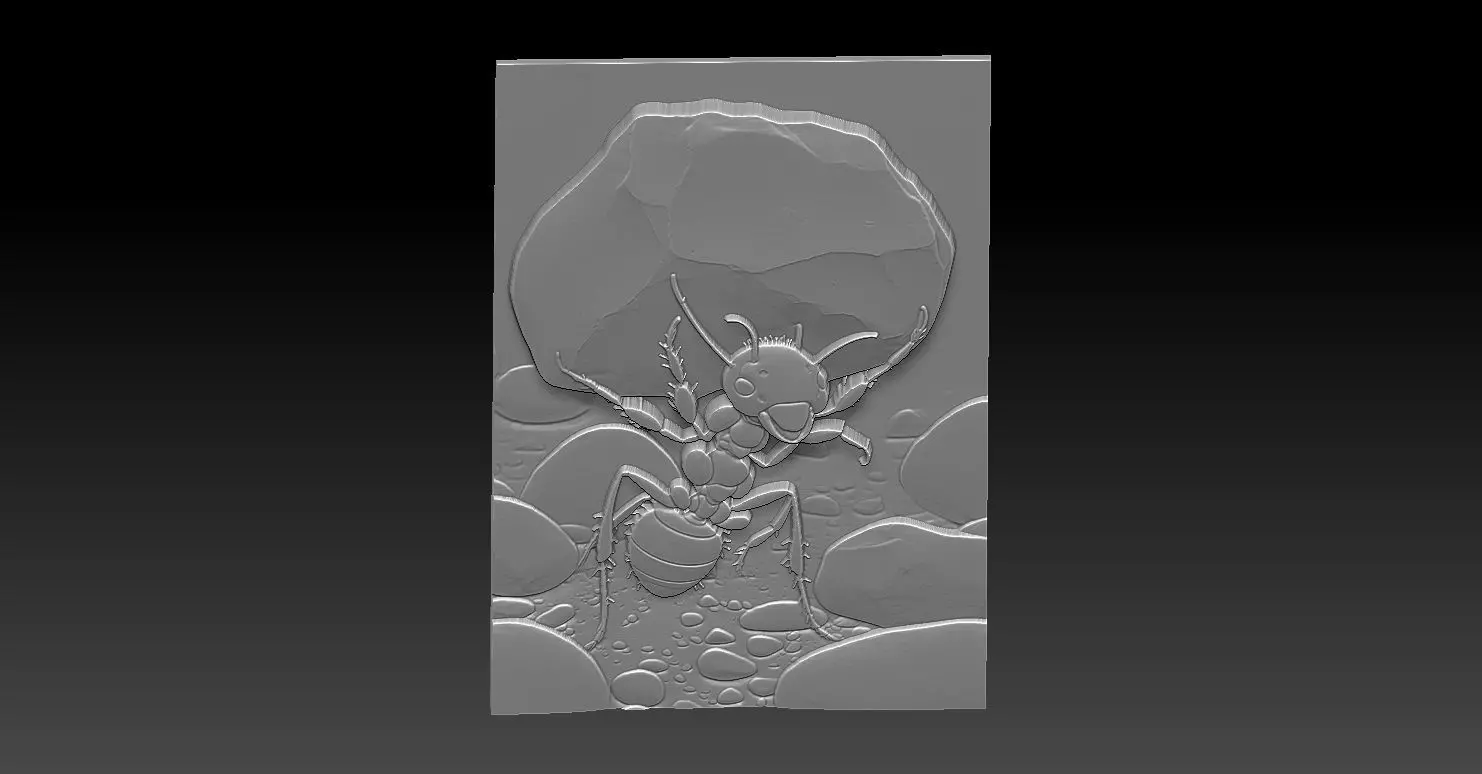 Ant CNC Relief Model 3D print model_3