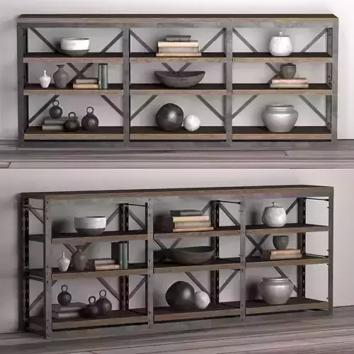 Console French Libary Triple 3D model Console French Libary Triple 3D model