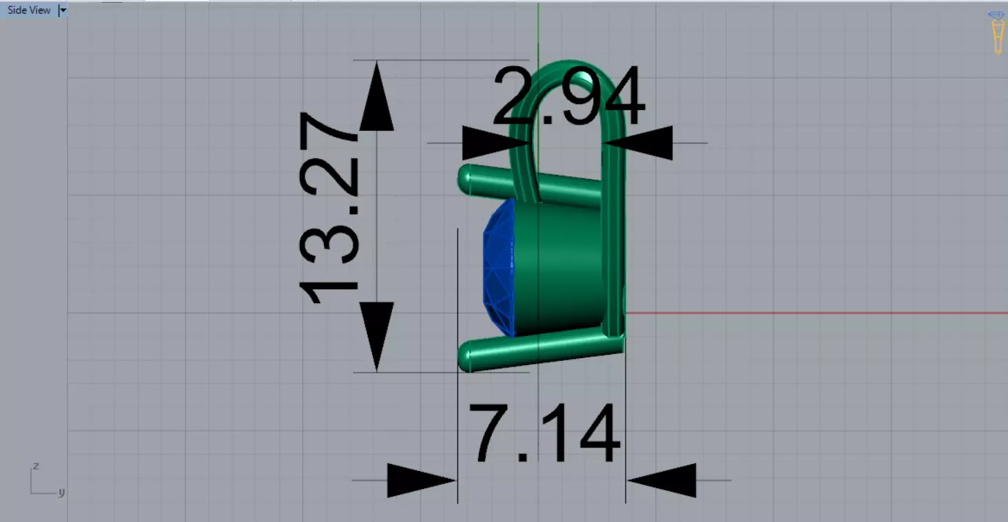 V Shape Yellow Gold and Diamond STL Pendant jp0028 3D print model_13