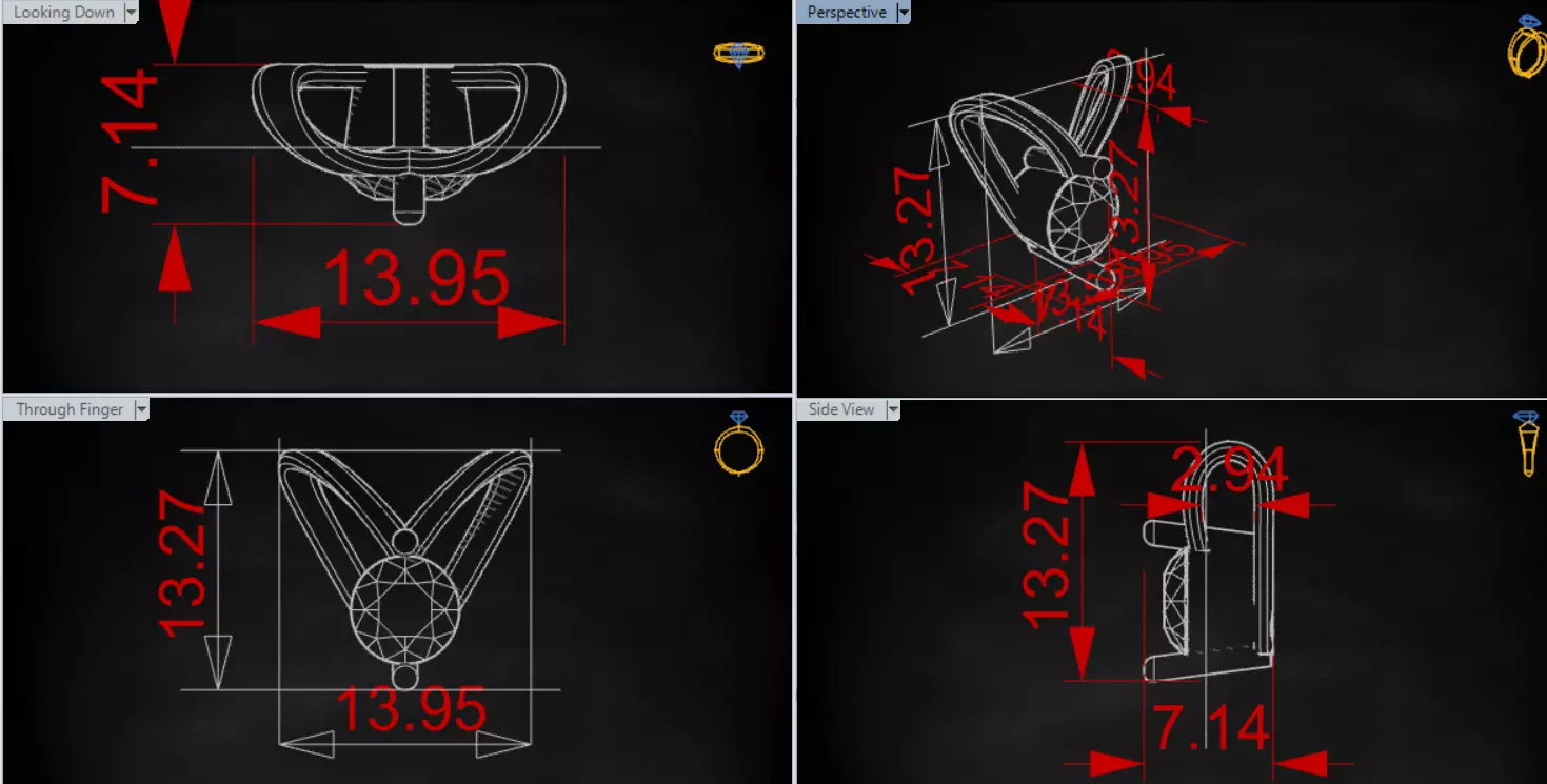 V Shape Yellow Gold and Diamond STL Pendant jp0028 3D print model_20