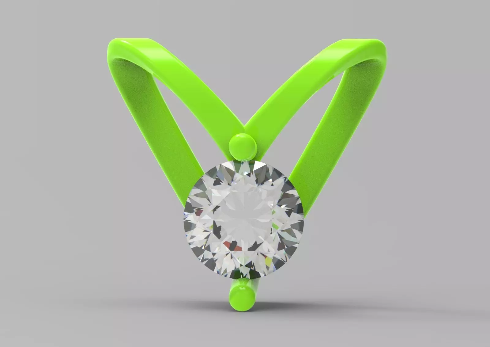 V Shape Yellow Gold and Diamond STL Pendant jp0028 3D print model_31