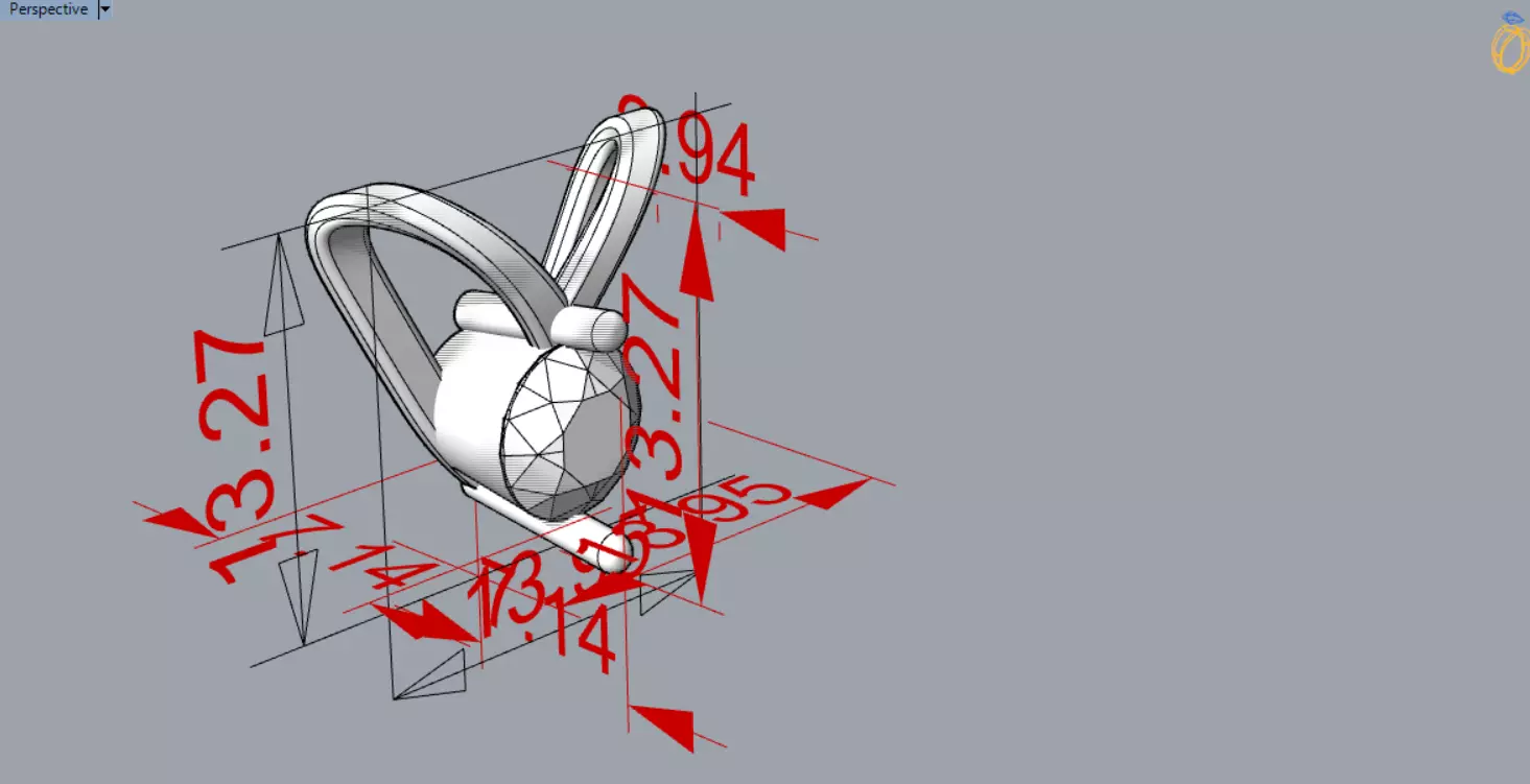 V Shape Yellow Gold and Diamond STL Pendant jp0028 3D print model_22