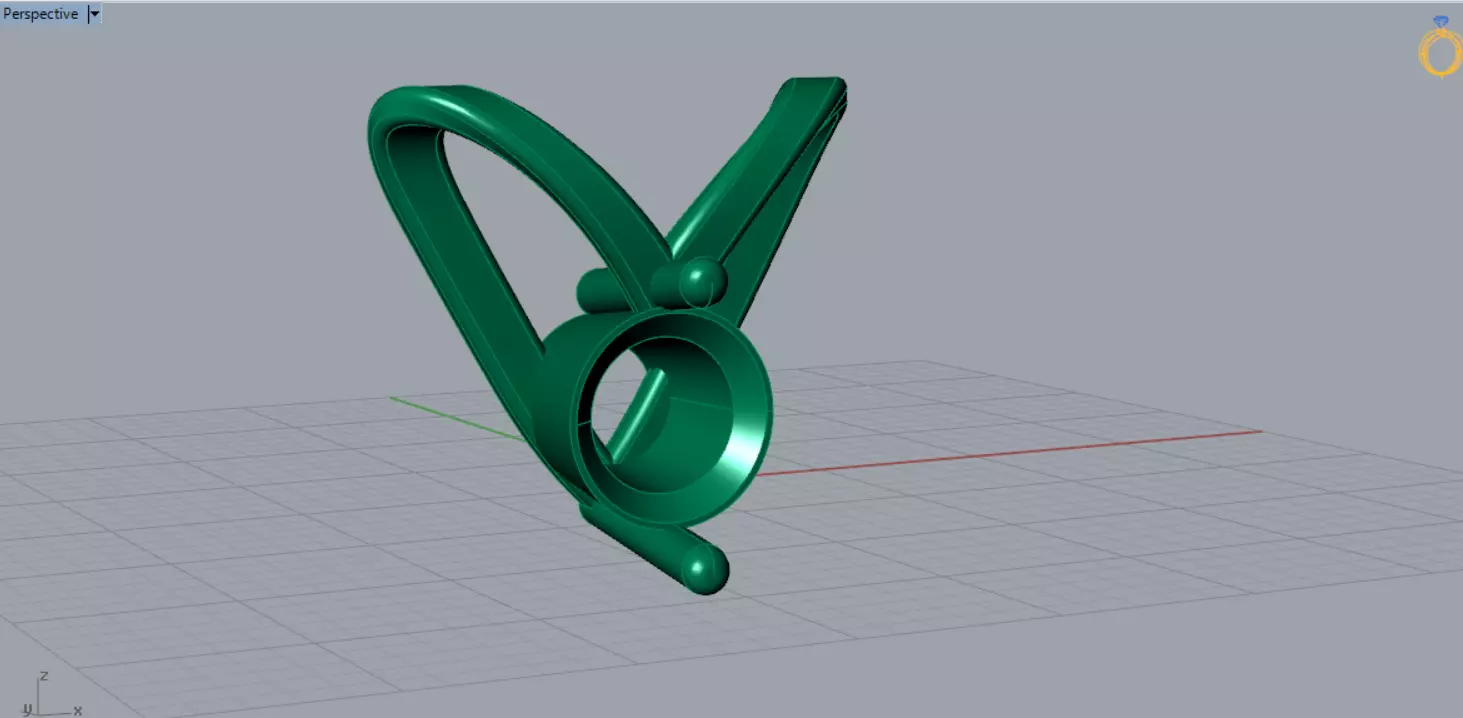 V Shape Yellow Gold and Diamond STL Pendant jp0028 3D print model_5