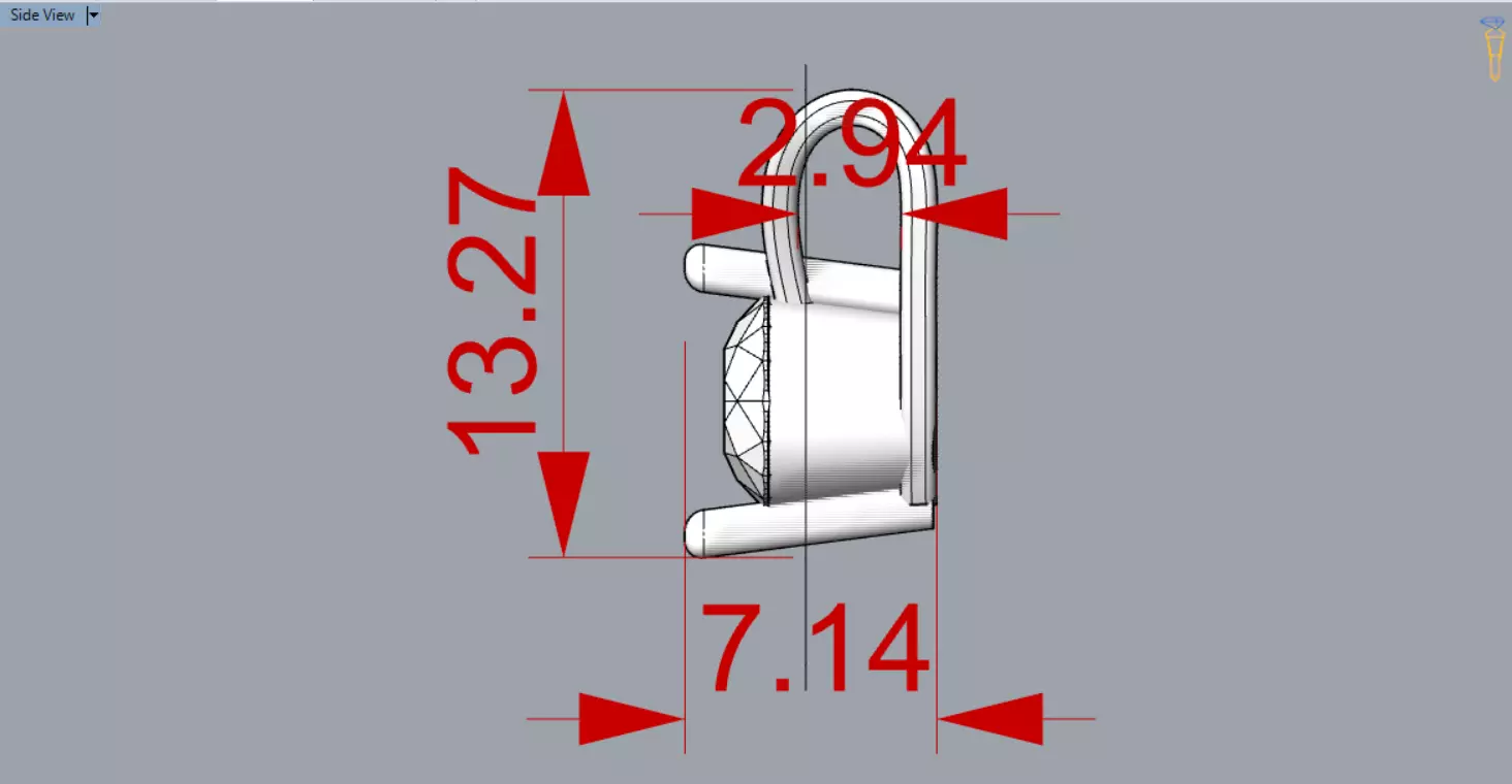 V Shape Yellow Gold and Diamond STL Pendant jp0028 3D print model_25