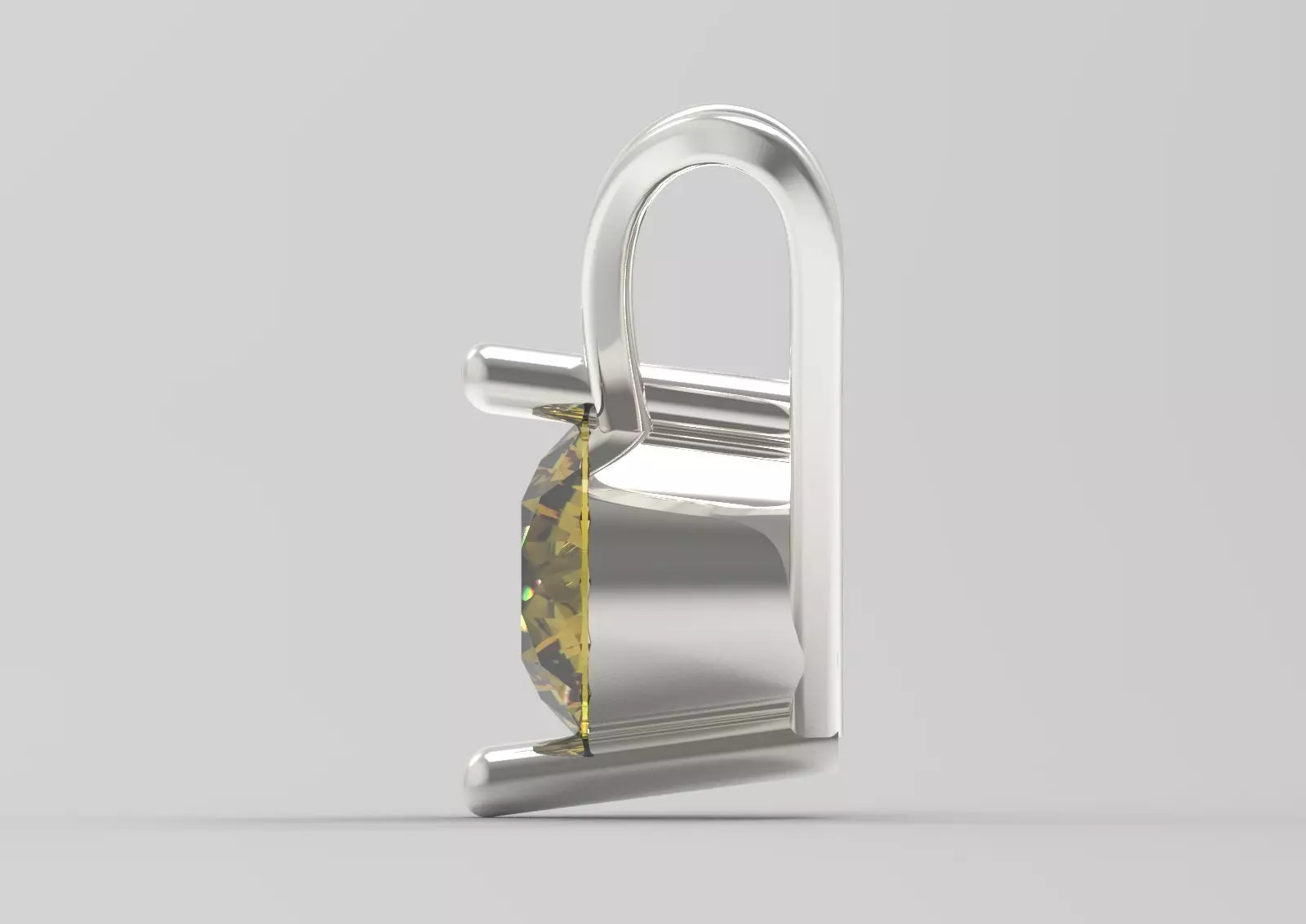 V Shape Yellow Gold and Diamond STL Pendant jp0028 3D print model_16