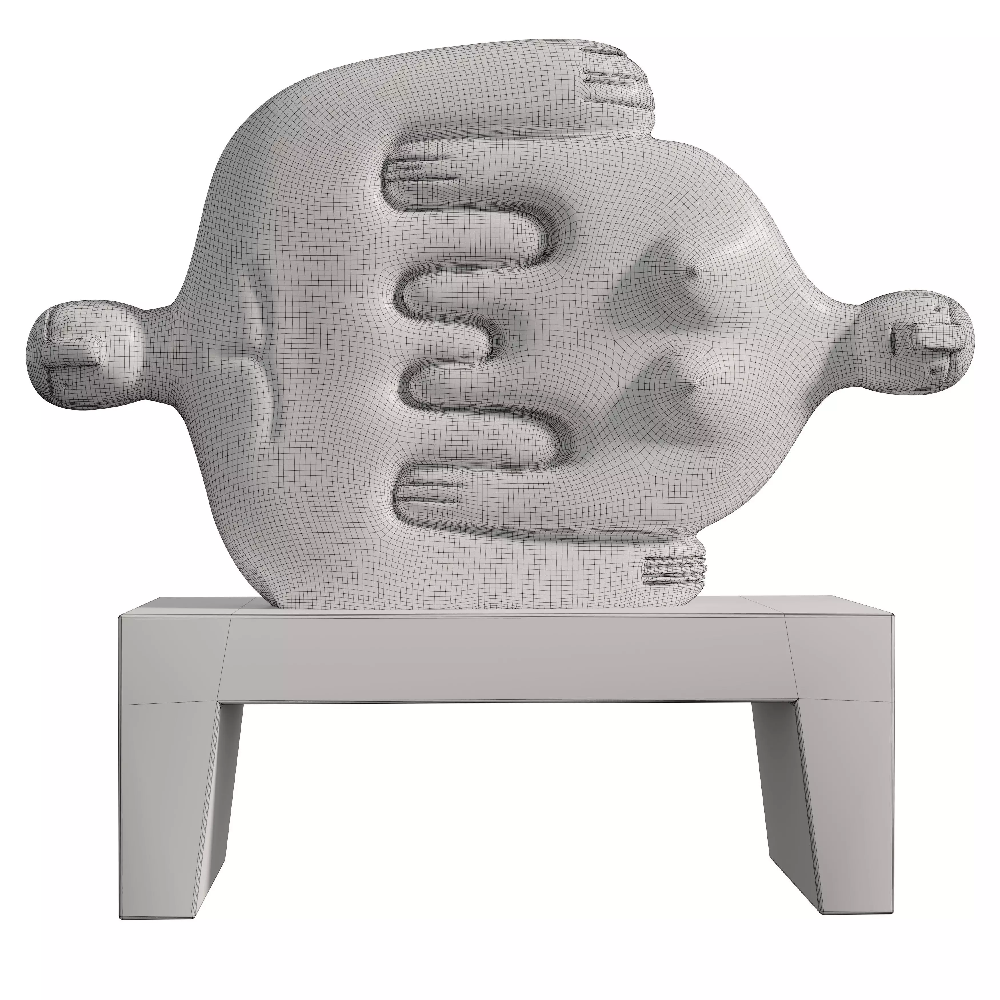 Concrete Historian Statue Low-poly 3D model_3