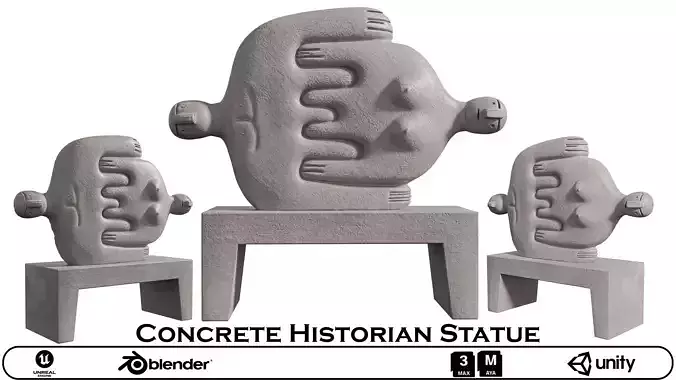 Concrete Historian Statue