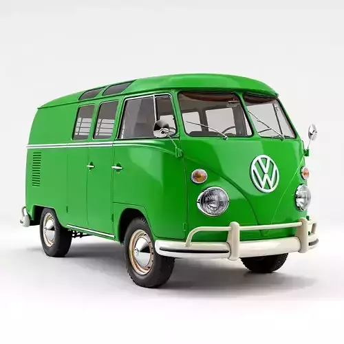 Classic VW Bus T2a 1967 Low-poly 3D model