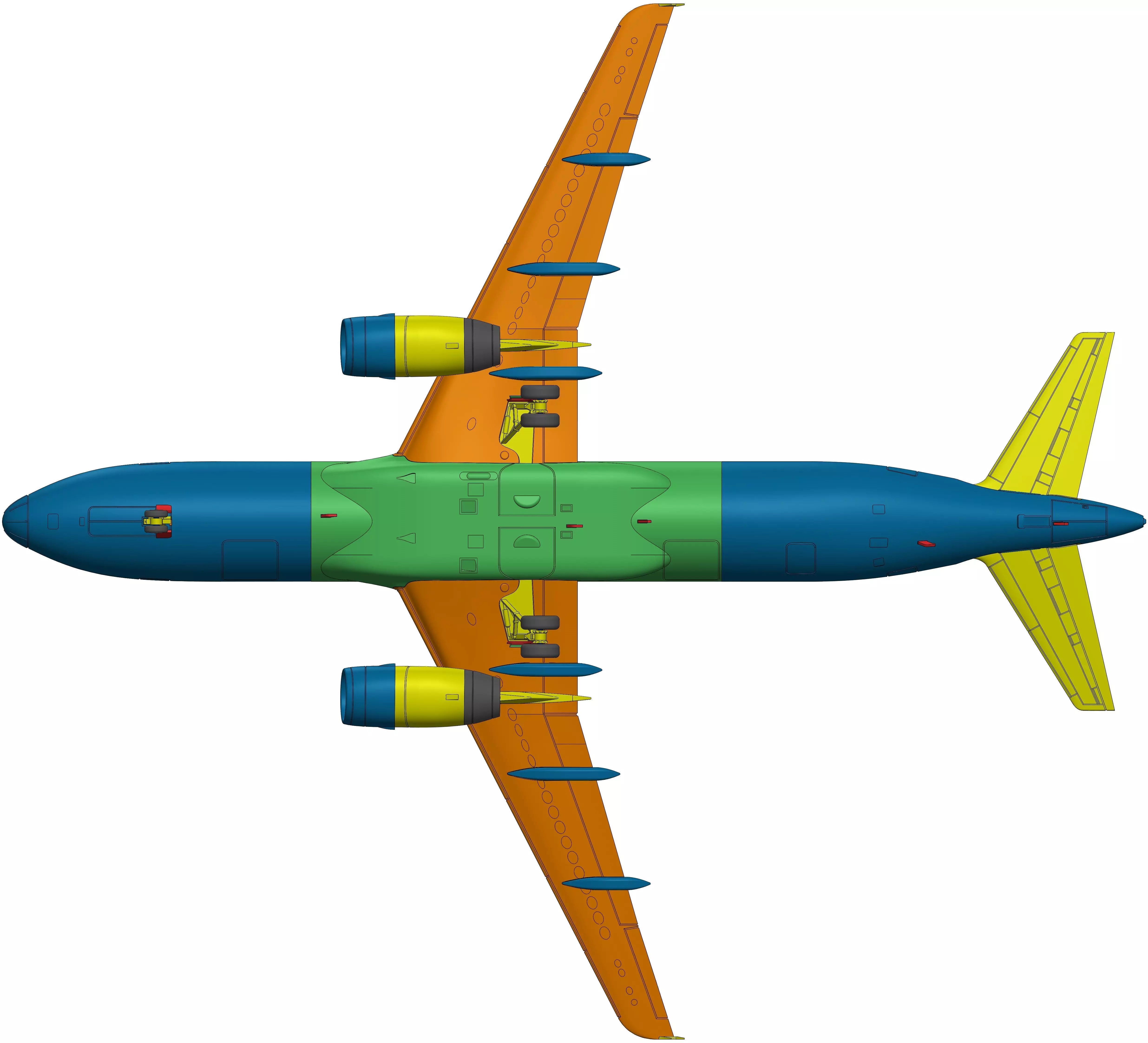 111212 Model kit Airbus A320CEO IAE WTF Down 3D print model_32