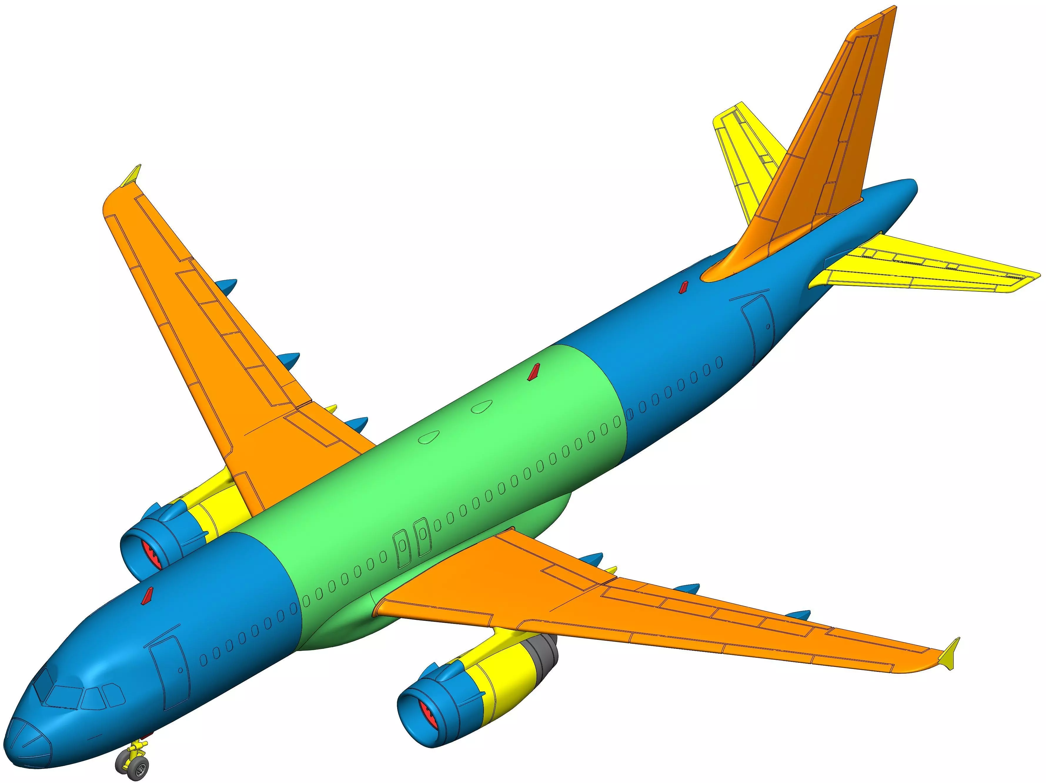 111212 Model kit Airbus A320CEO IAE WTF Down 3D print model_33