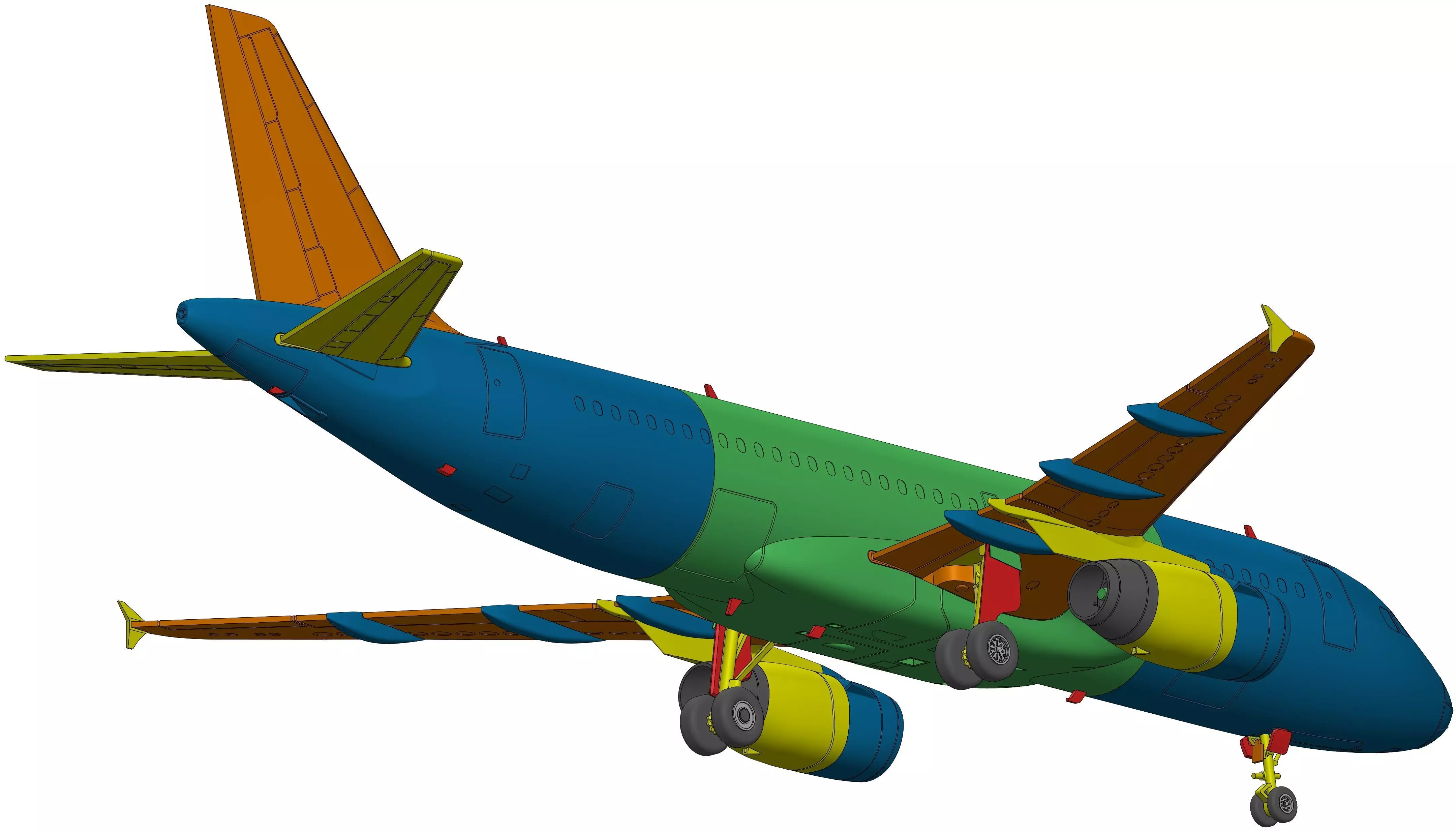 111212 Model kit Airbus A320CEO IAE WTF Down 3D print model_36