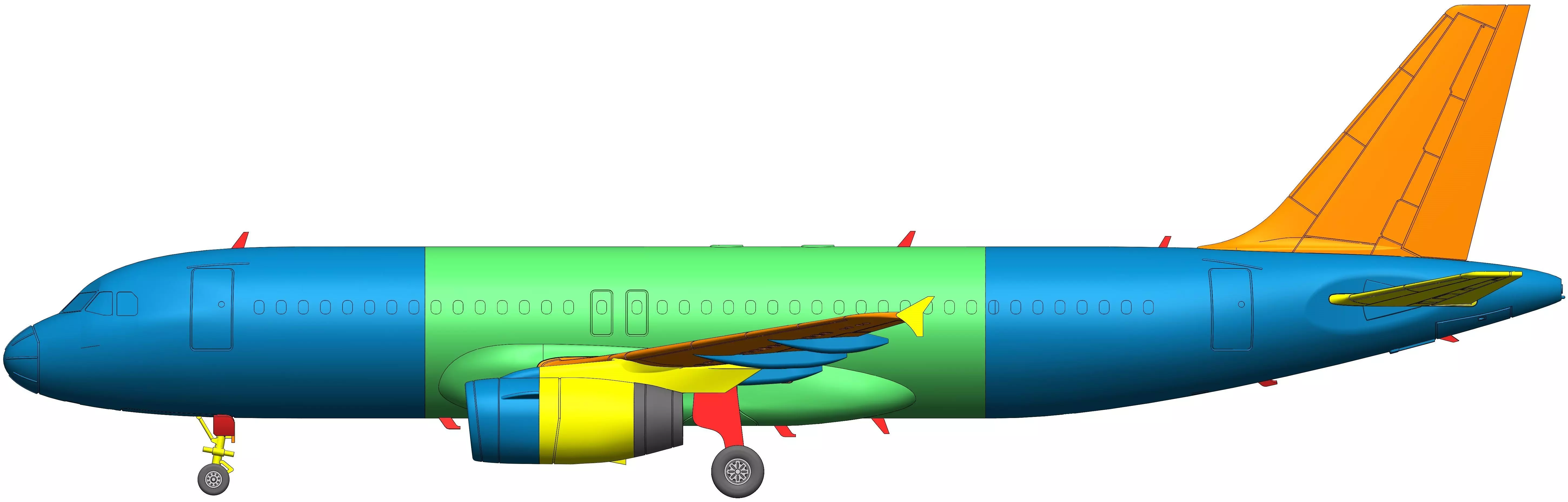 111212 Model kit Airbus A320CEO IAE WTF Down 3D print model_28