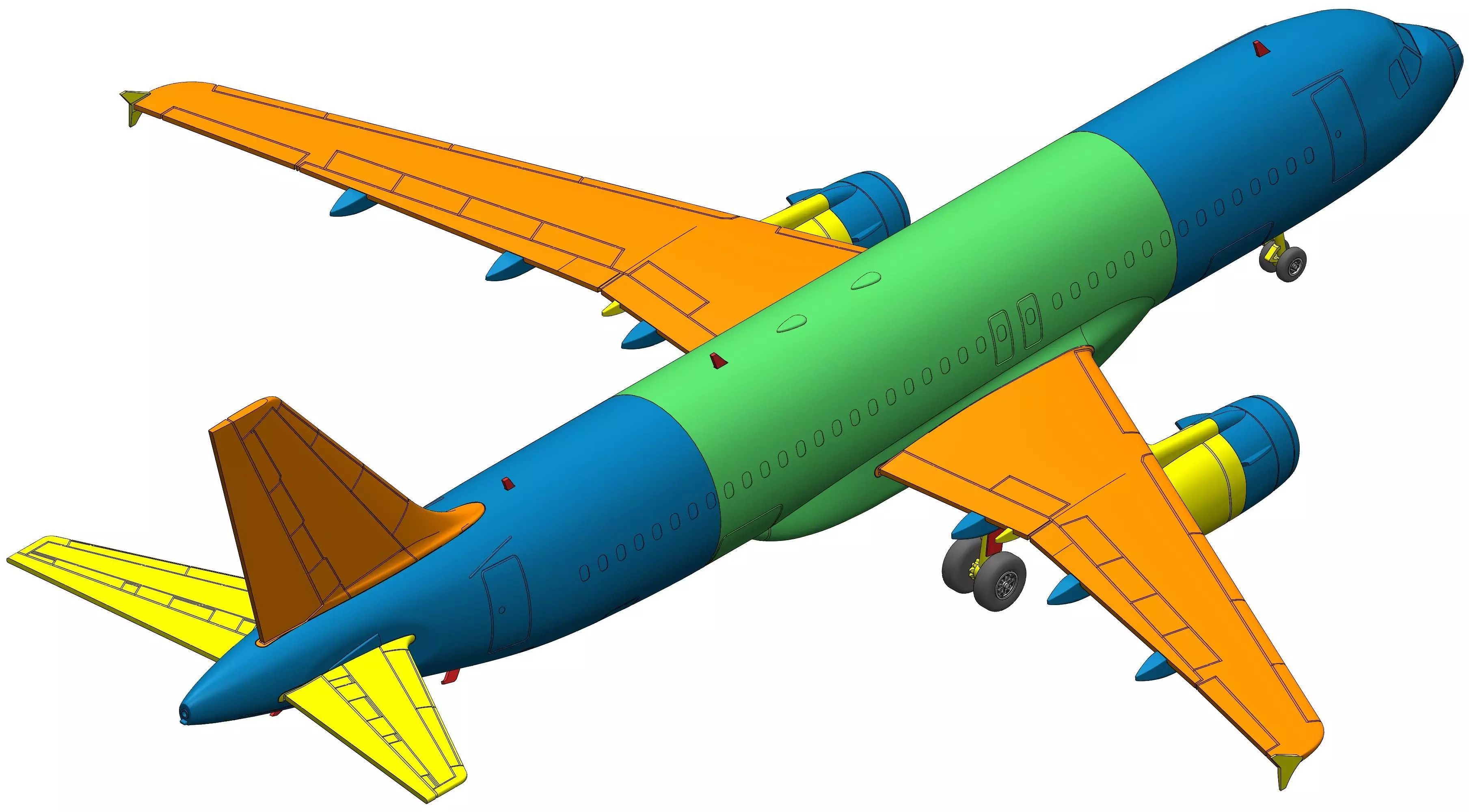 111212 Model kit Airbus A320CEO IAE WTF Down 3D print model_35