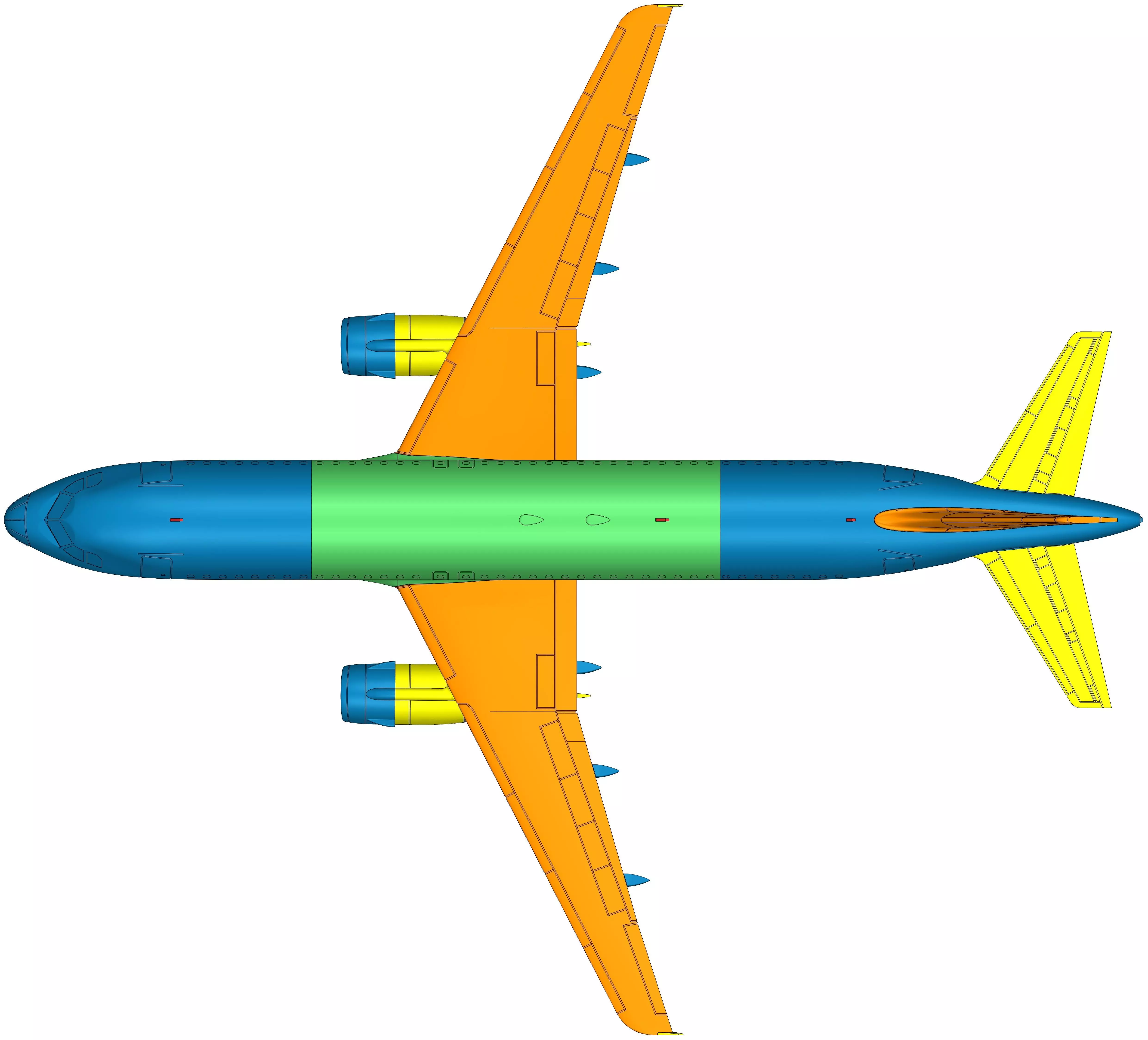 111212 Model kit Airbus A320CEO IAE WTF Down 3D print model_31