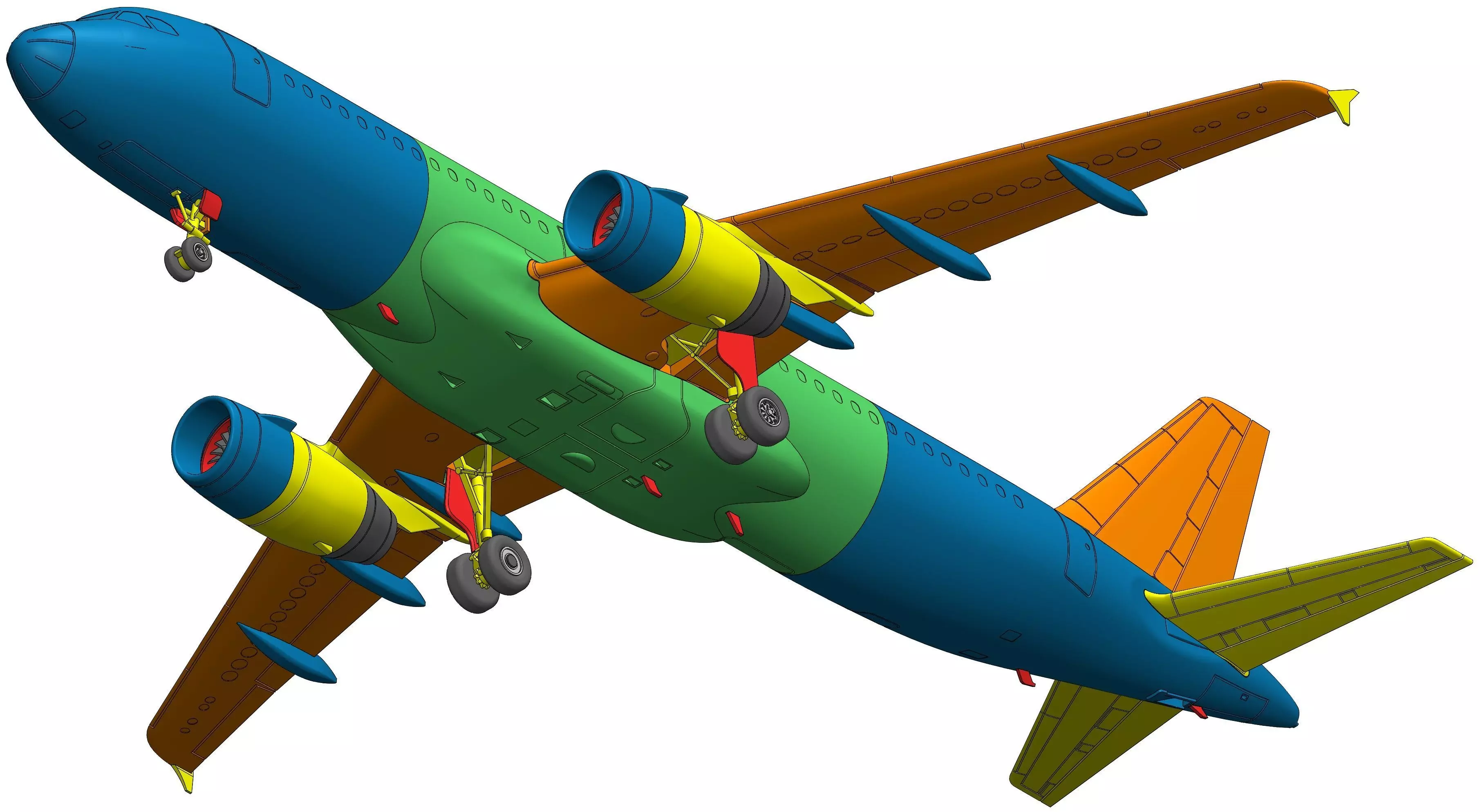 111212 Model kit Airbus A320CEO IAE WTF Down 3D print model_34