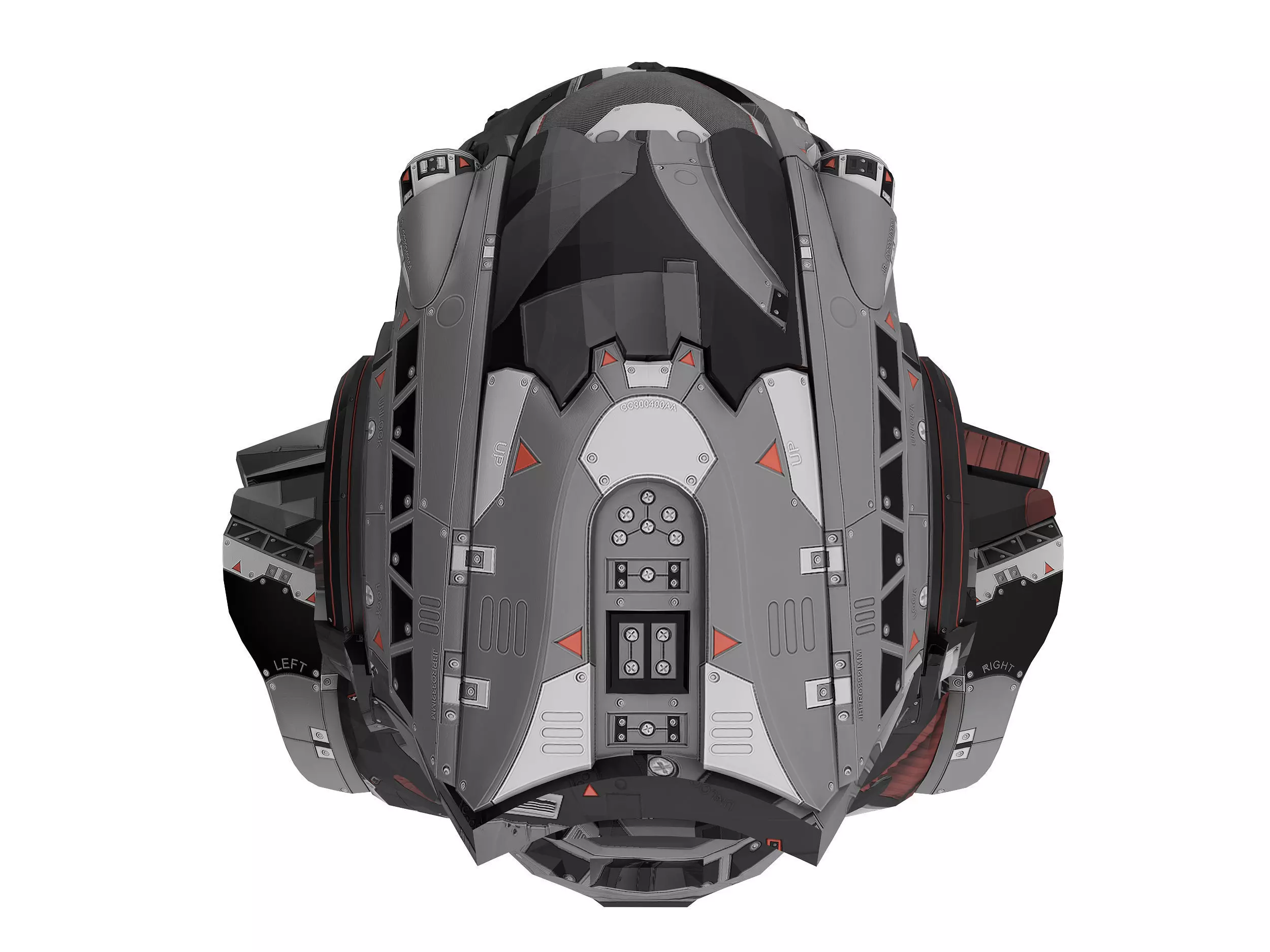 Helmet robot Low-poly 3D model_7