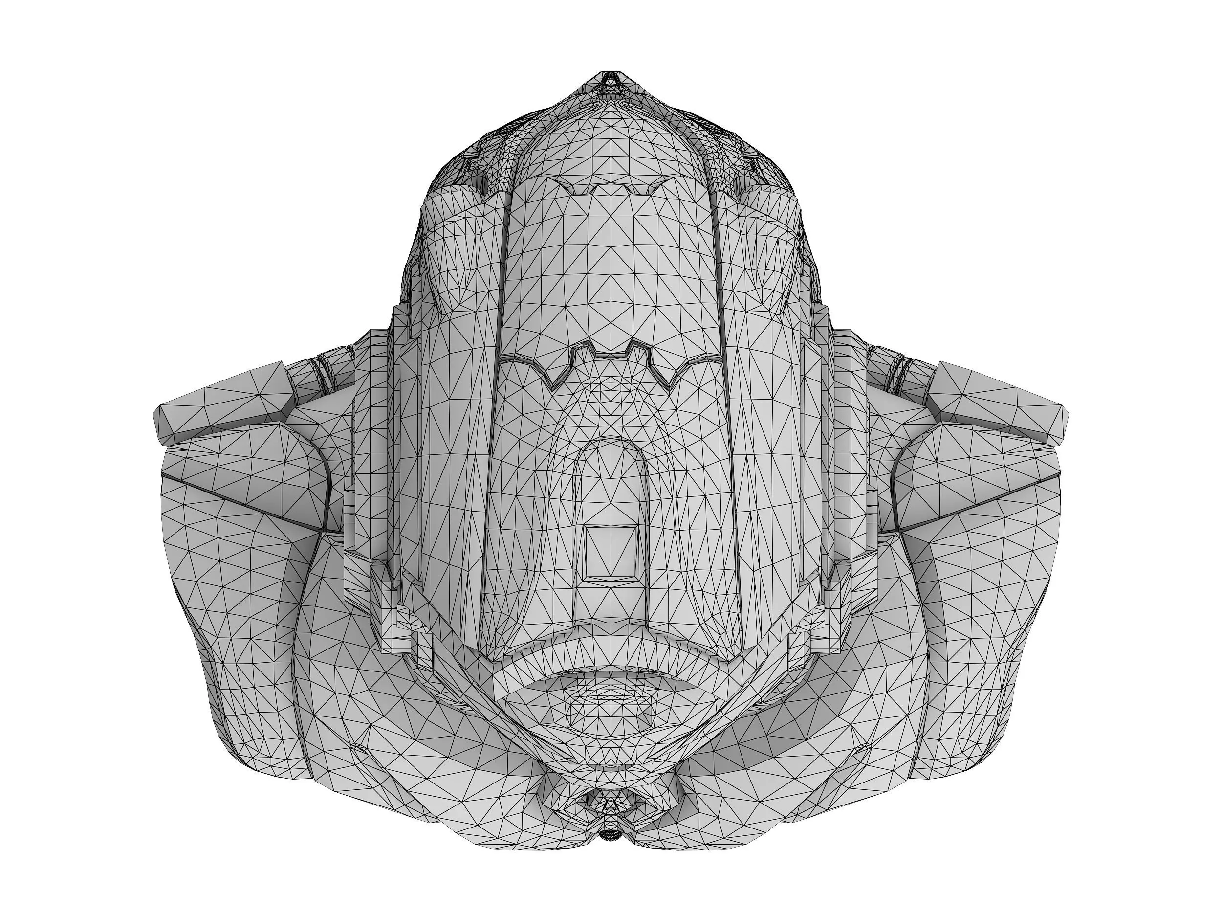 Helmet robot Low-poly 3D model_12