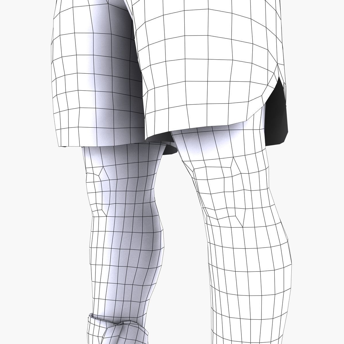 Boxer man in boxing shorts and boxing gloves Low-poly 3D model_9