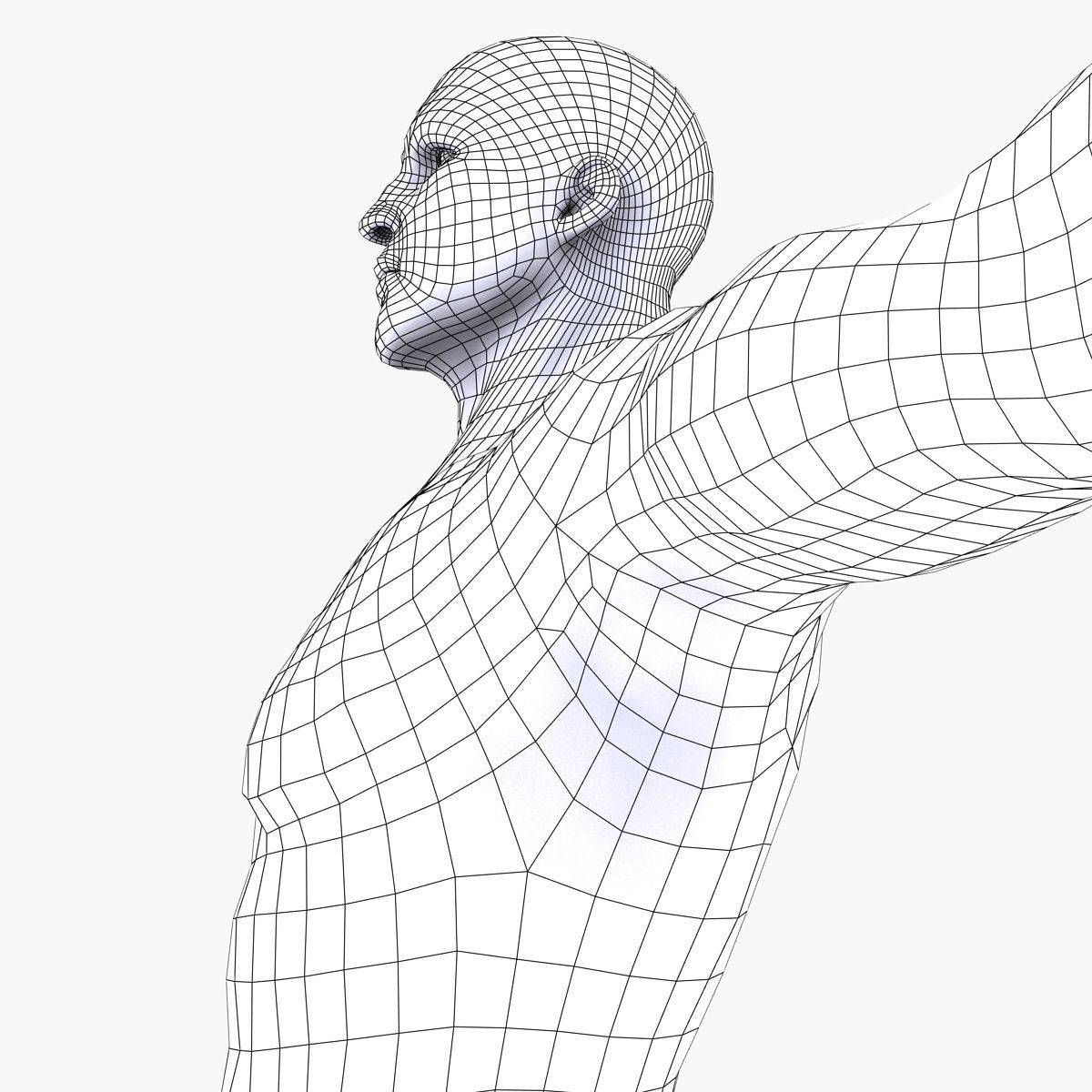 Boxer man in boxing shorts and boxing gloves Low-poly 3D model_13