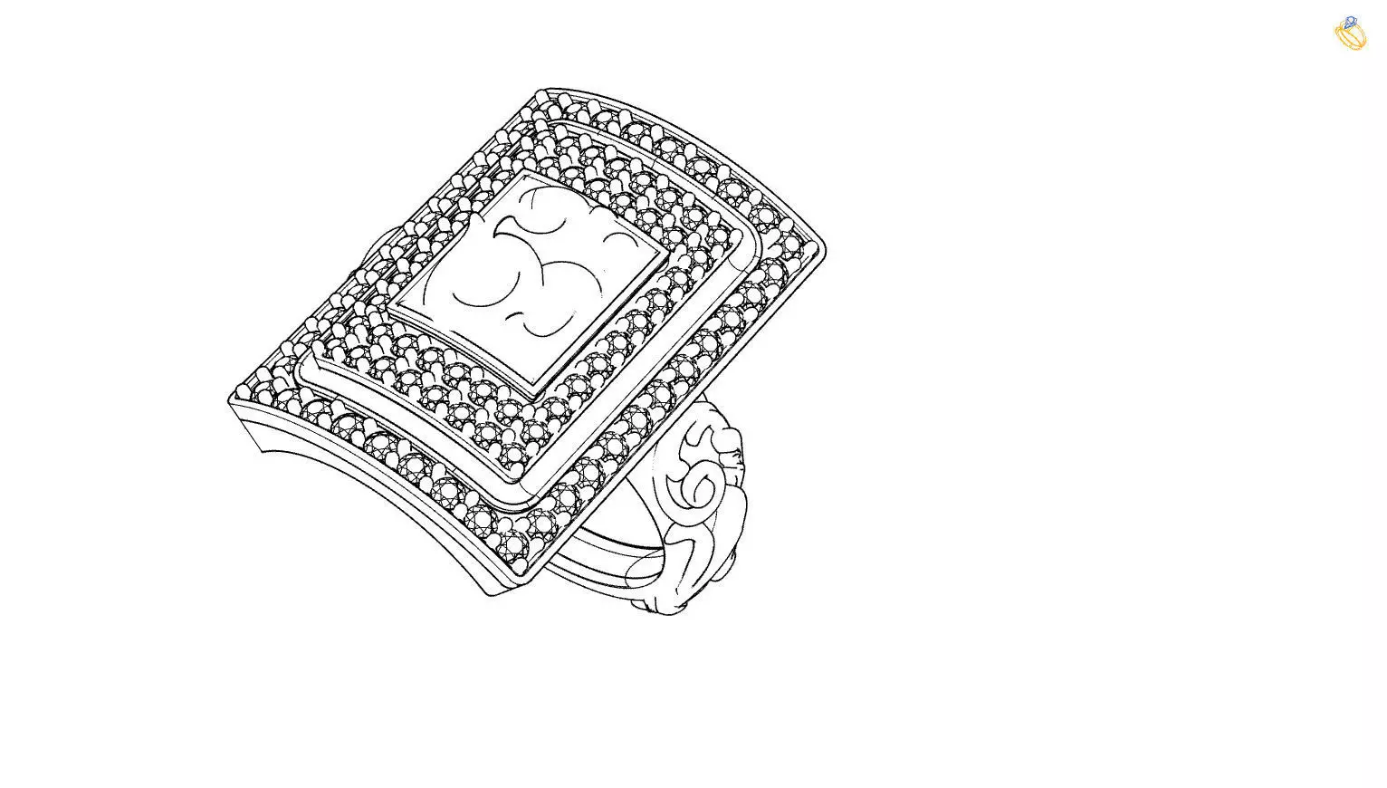 Om ring 3D print model_12