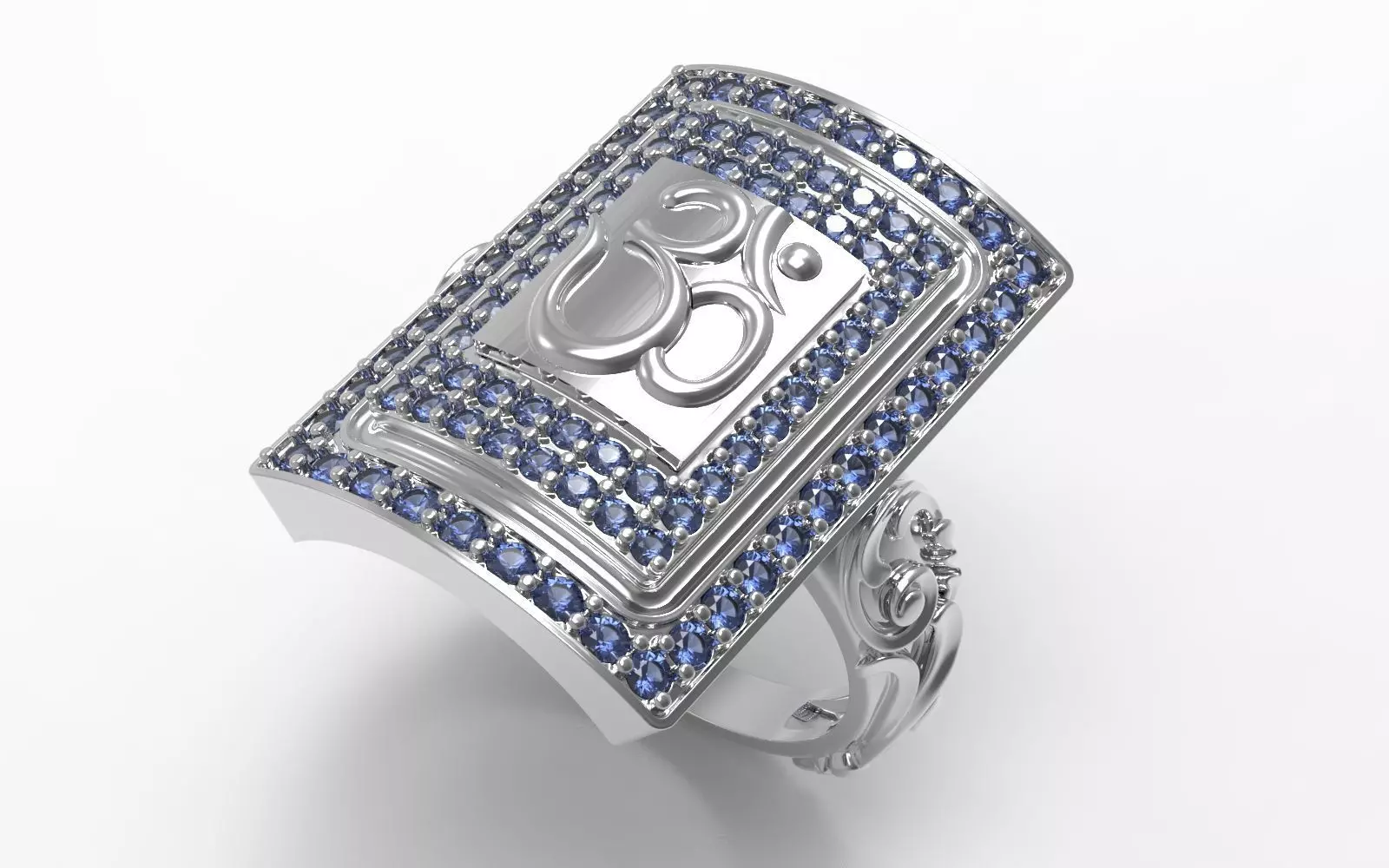 Om ring 3D print model_2