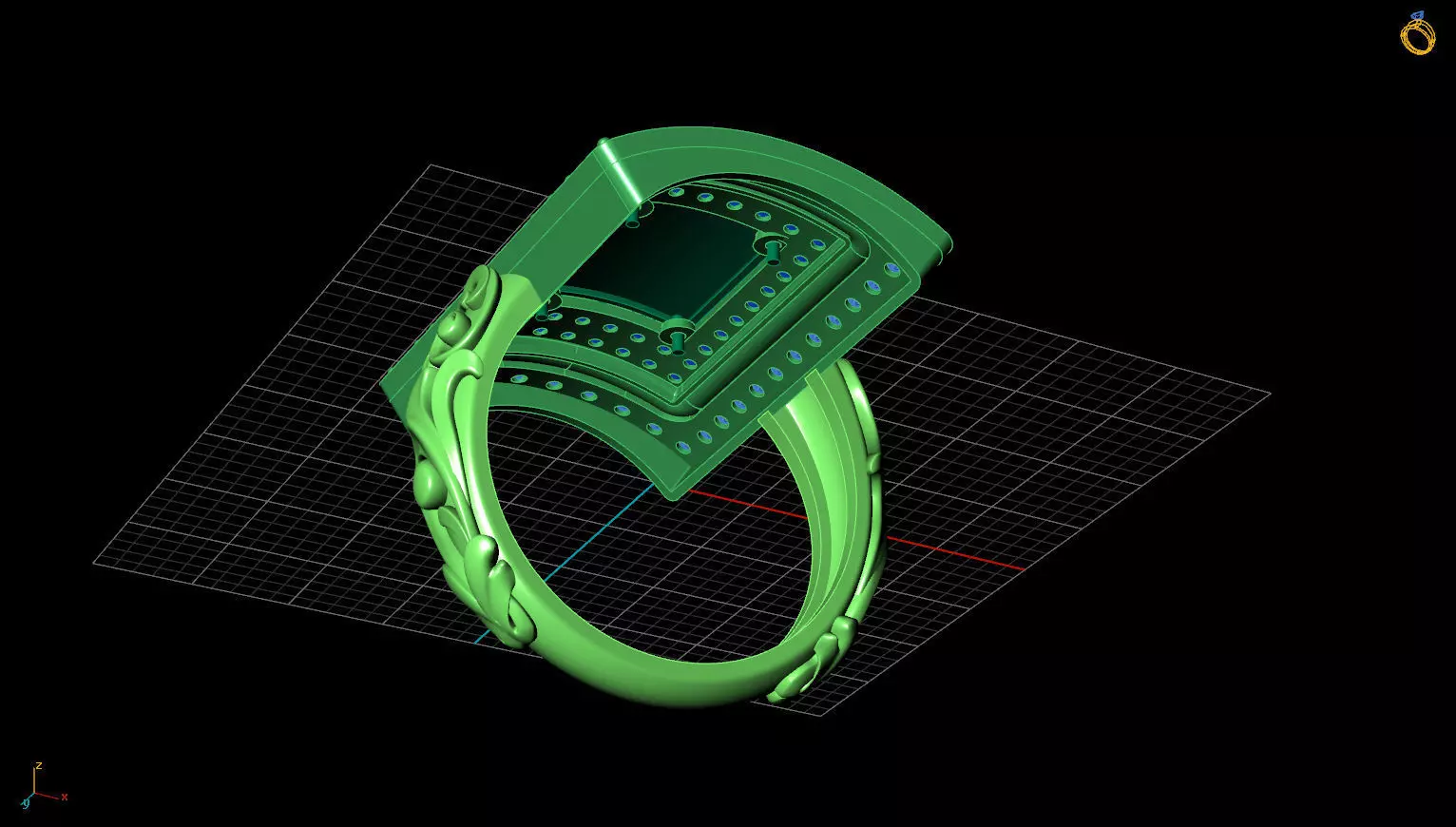 Om ring 3D print model_7
