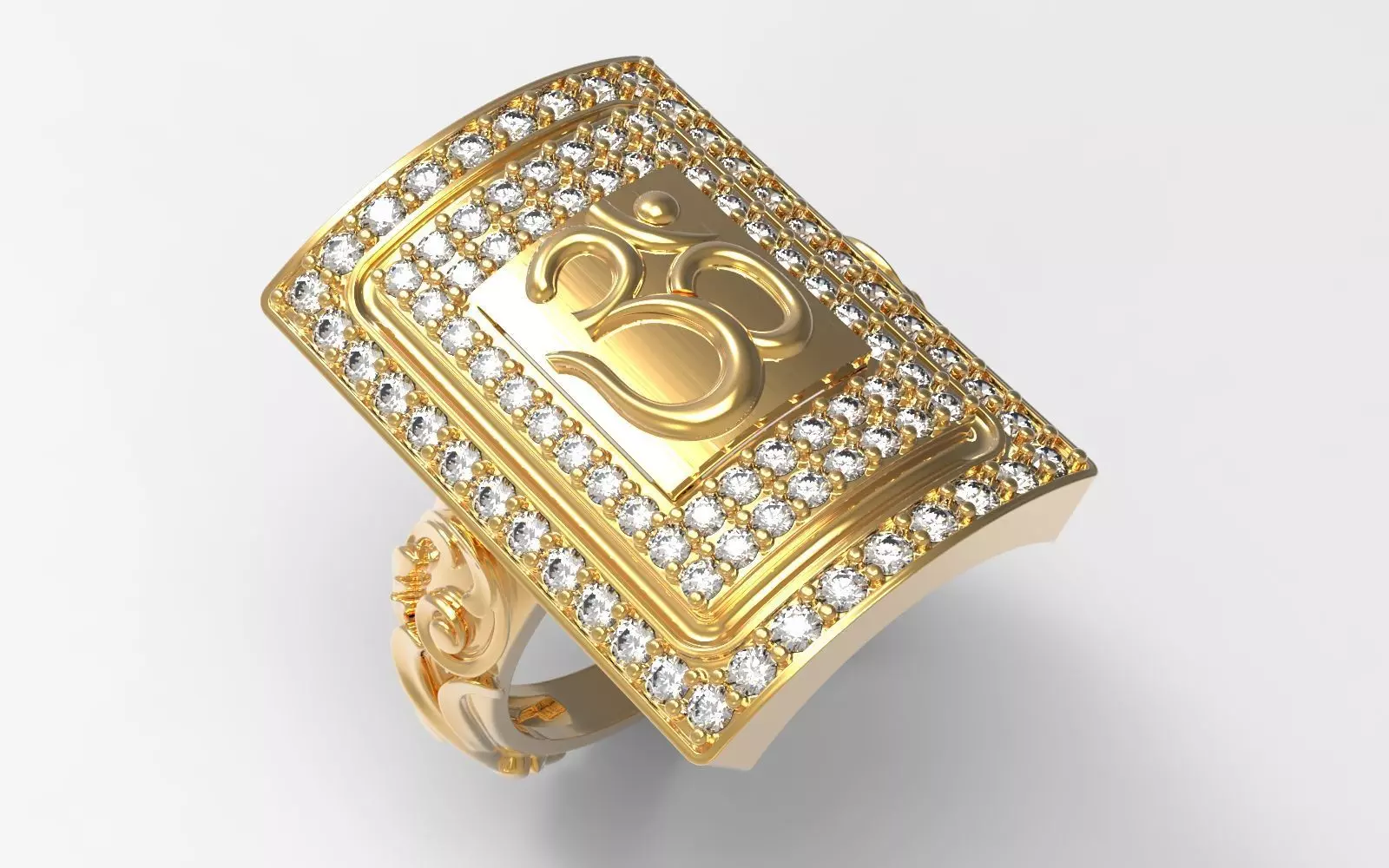 Om ring 3D print model_3