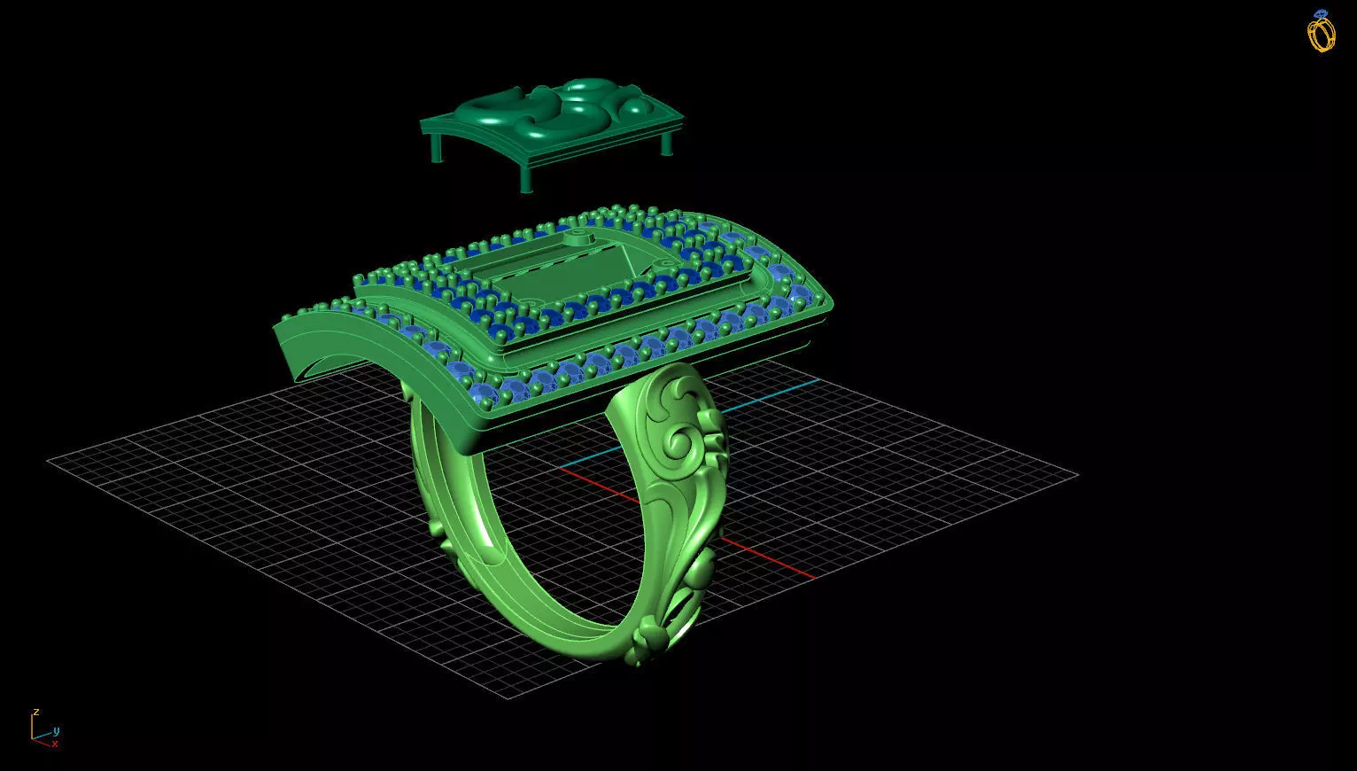 Om ring 3D print model_5