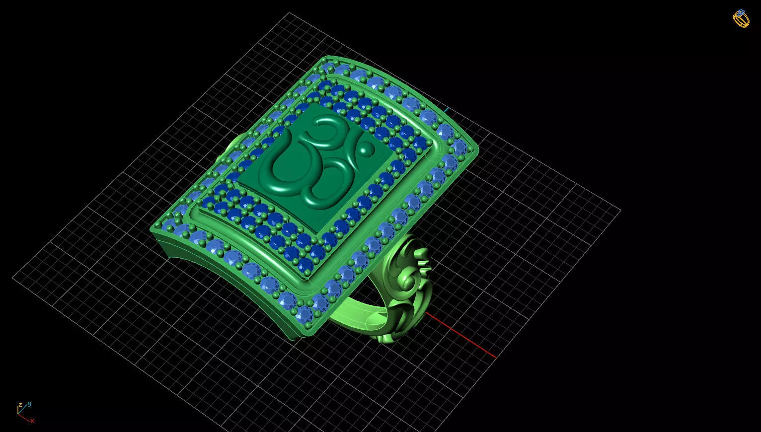 Om ring 3D print model_4