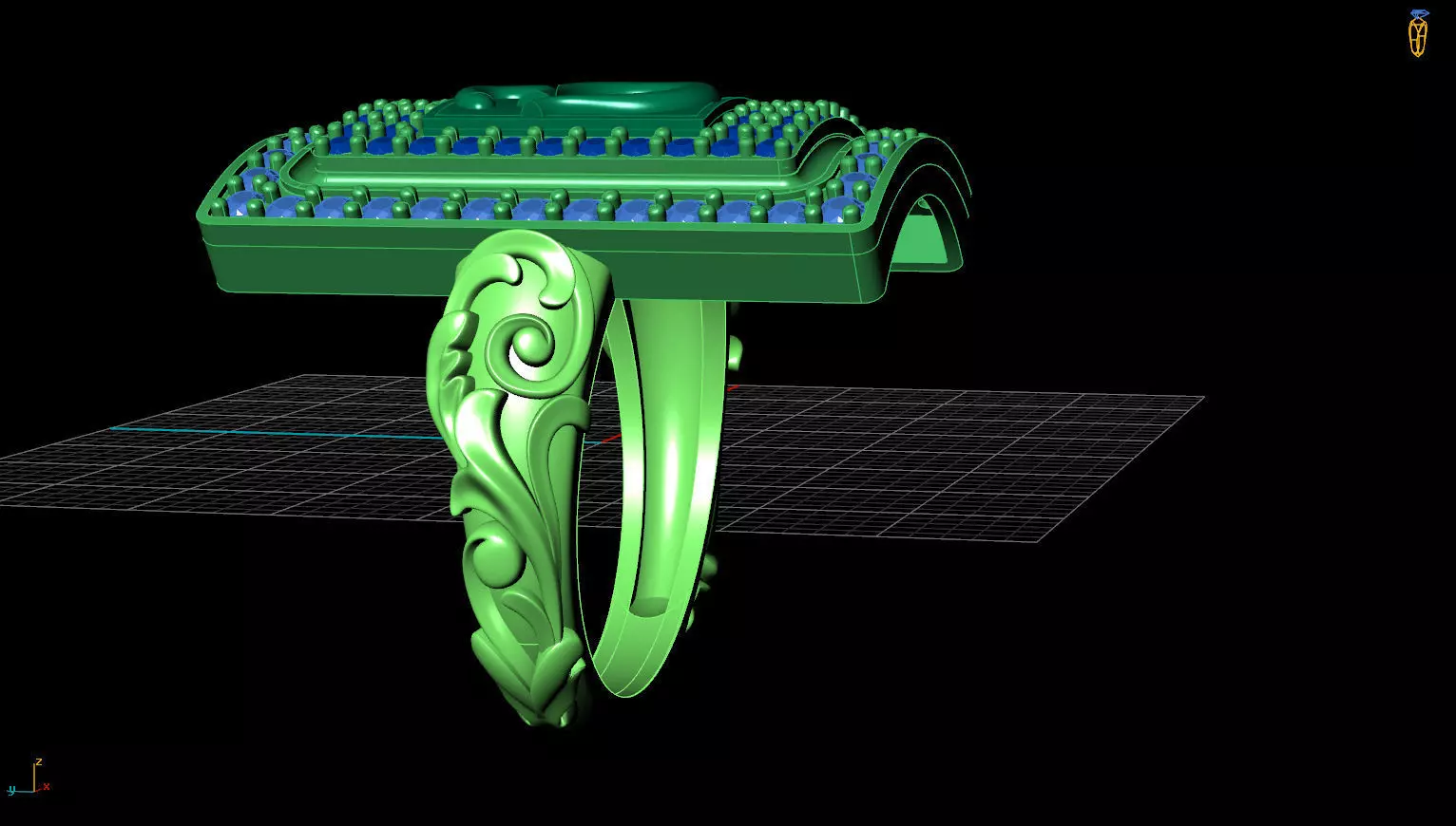 Om ring 3D print model_6