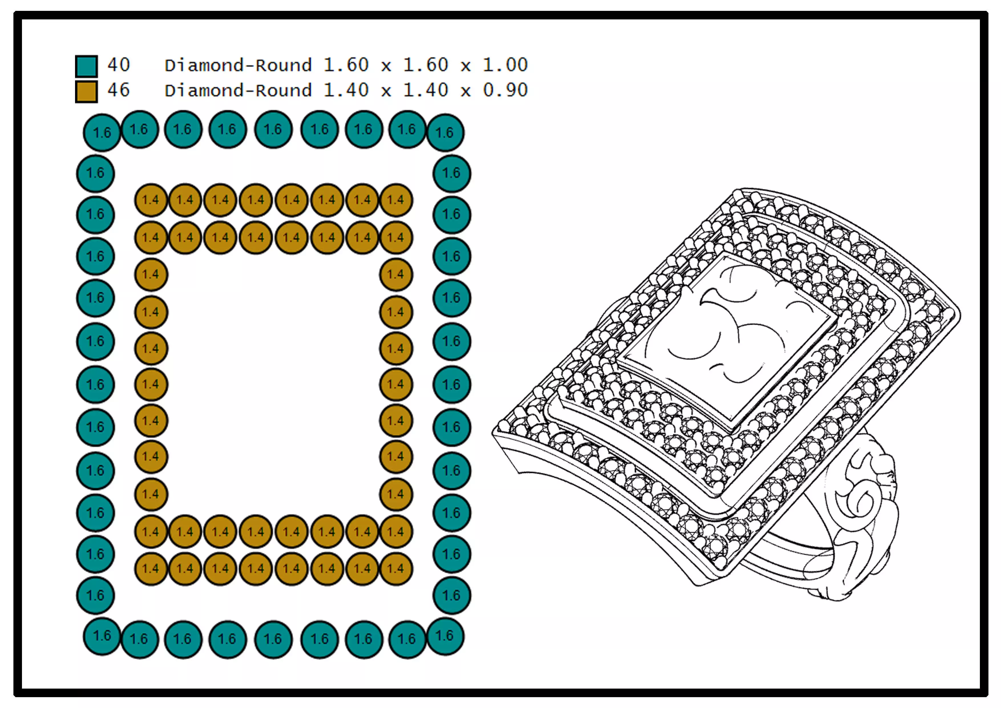 Om ring 3D print model_11