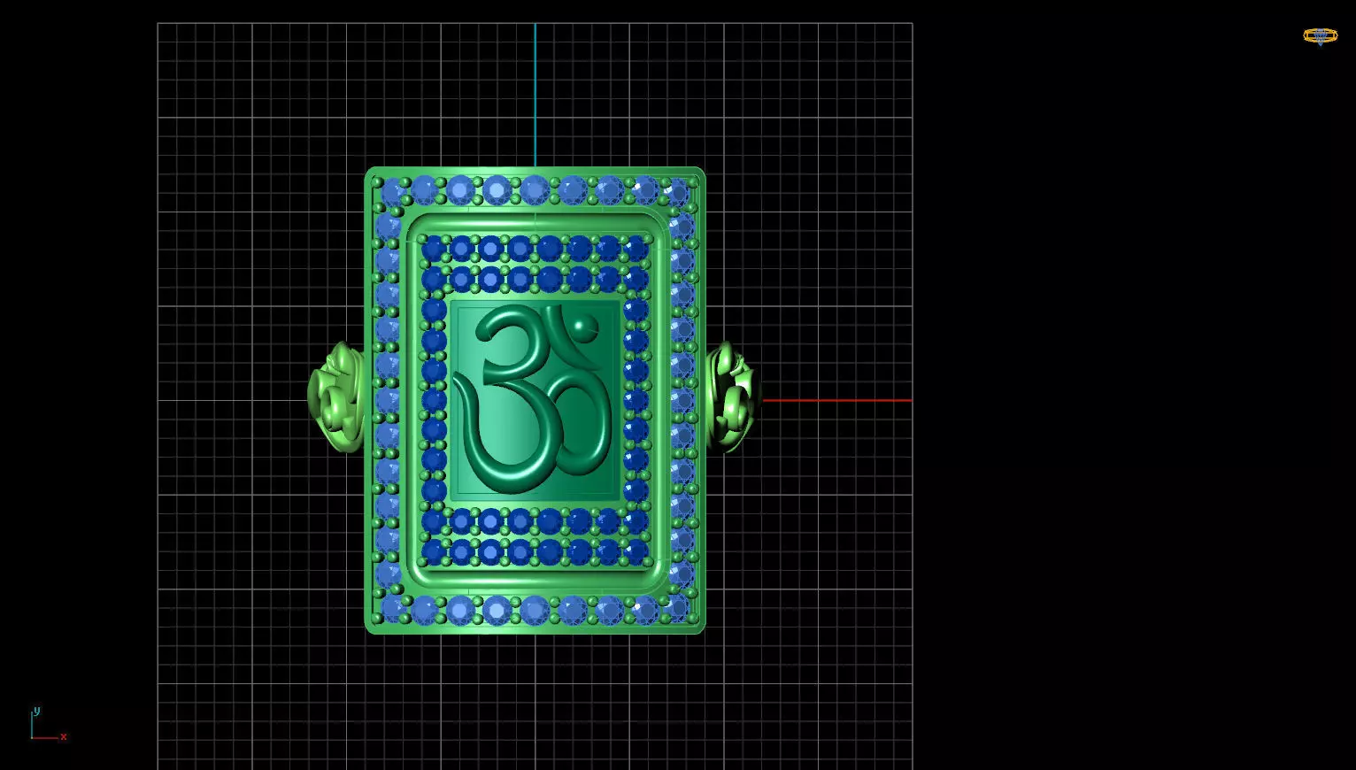 Om ring 3D print model_9