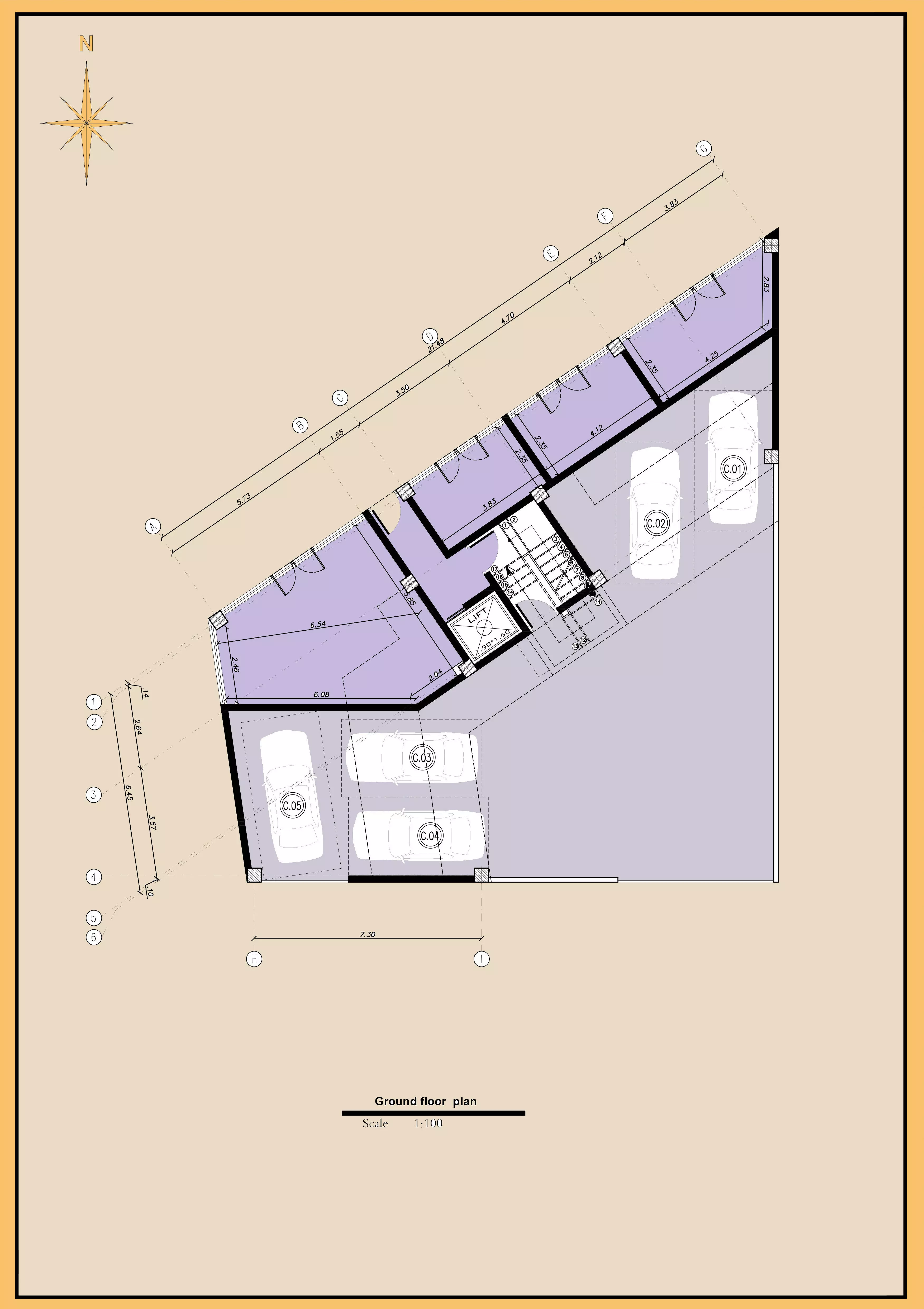 Modern Mixed Use Building Architectural Plans  3D model_1