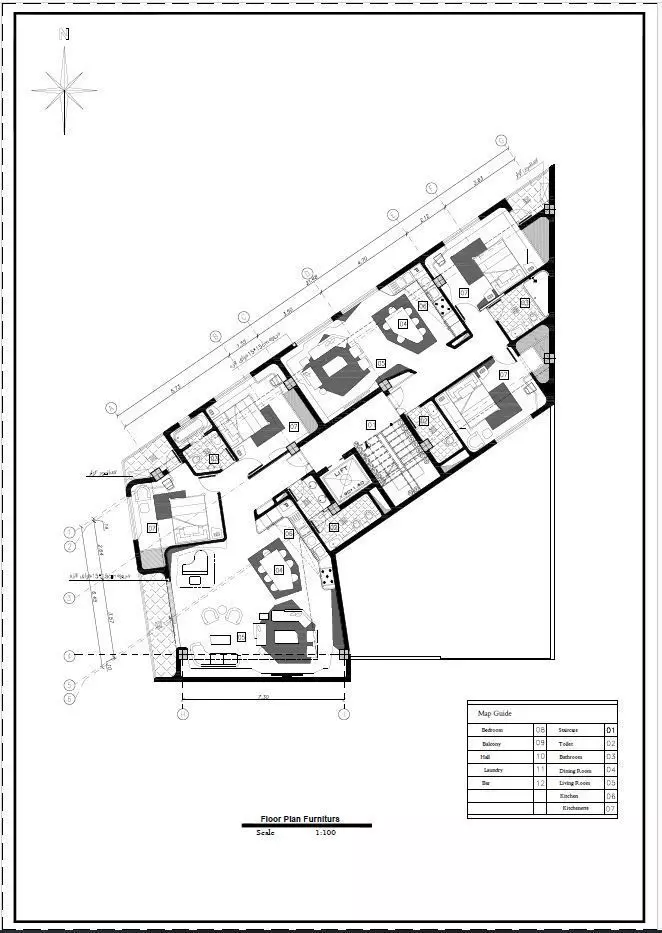 Modern Mixed Use Building Architectural Plans  3D model_5