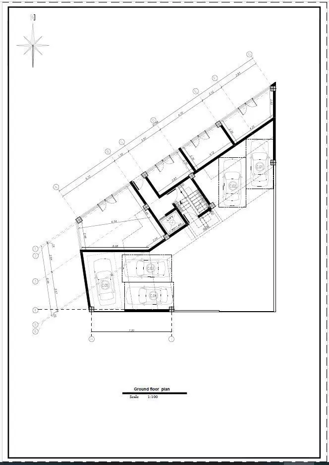 Modern Mixed Use Building Architectural Plans  3D model_3