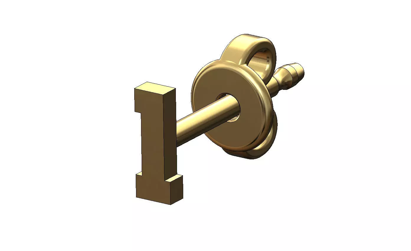 1 one number varsity font stud earring 3D print model