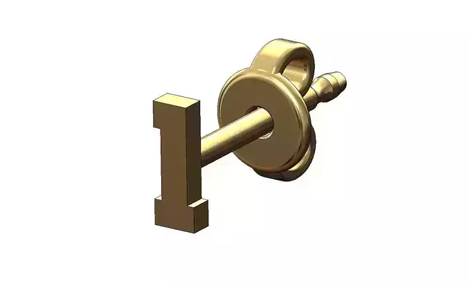 1 one number varsity font stud earring 3D print model