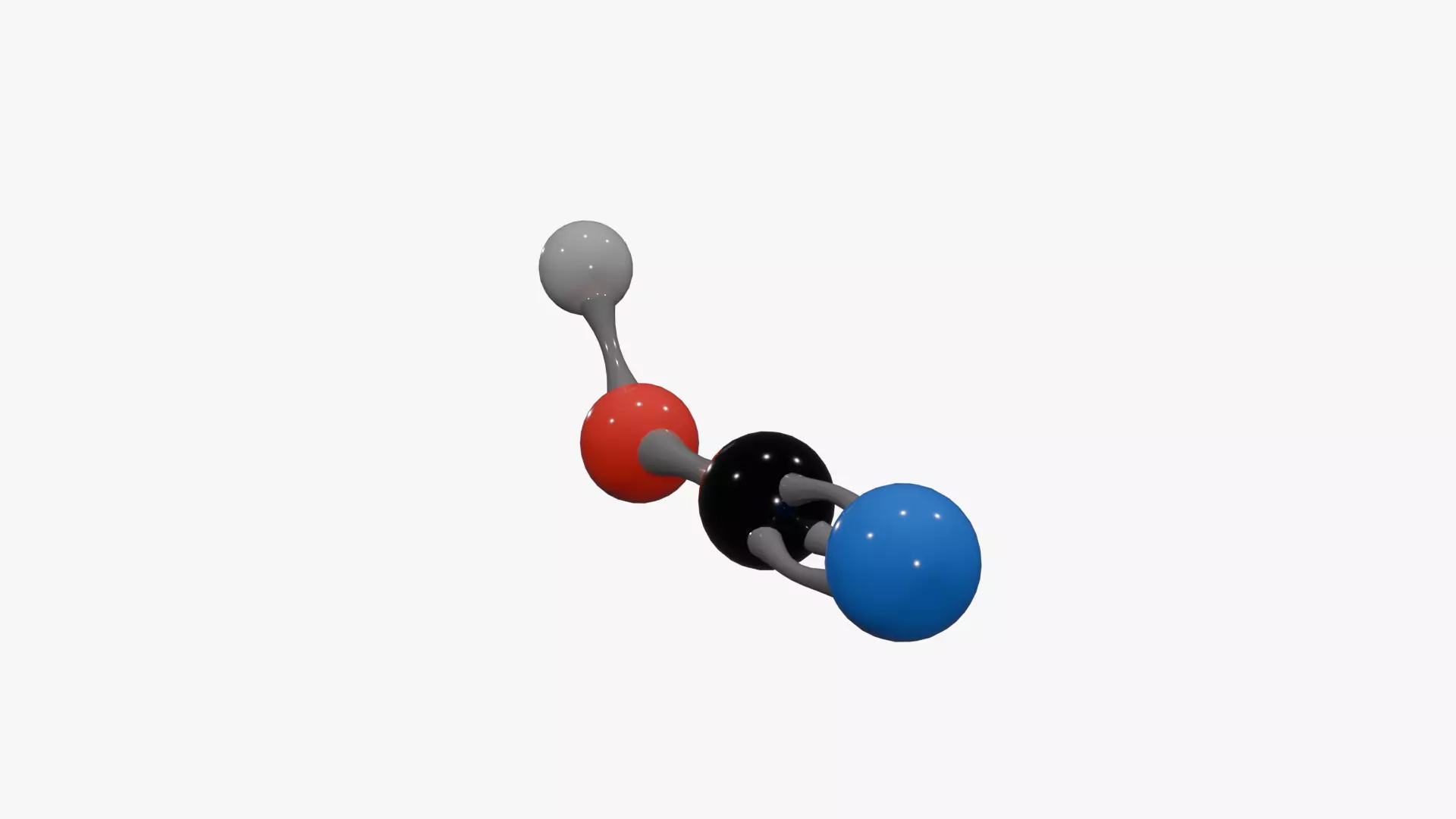 Cyanic Acid Molecule Low-poly 3D model_2