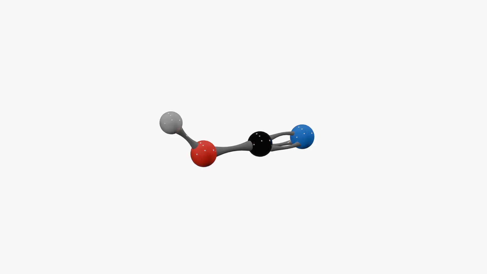 Cyanic Acid Molecule Low-poly 3D model_7