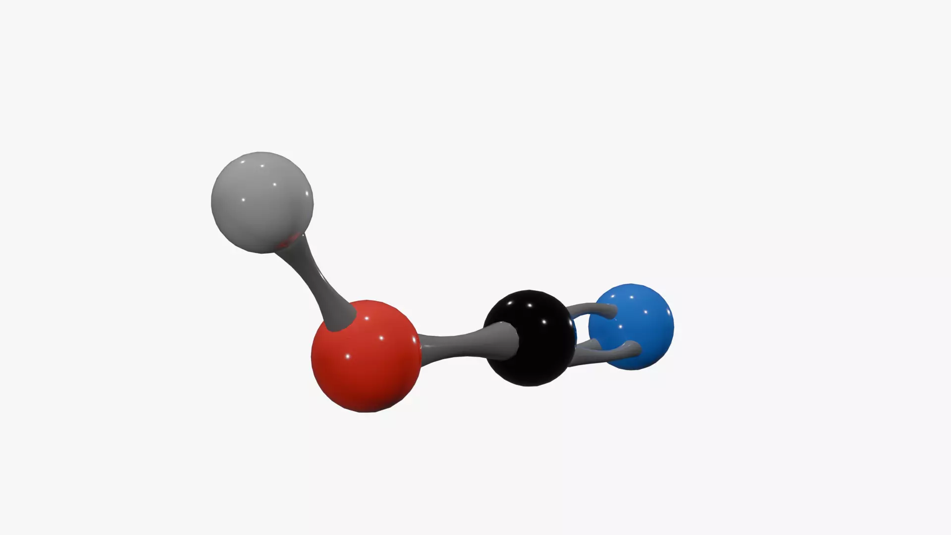 Cyanic Acid Molecule Low-poly 3D model_3