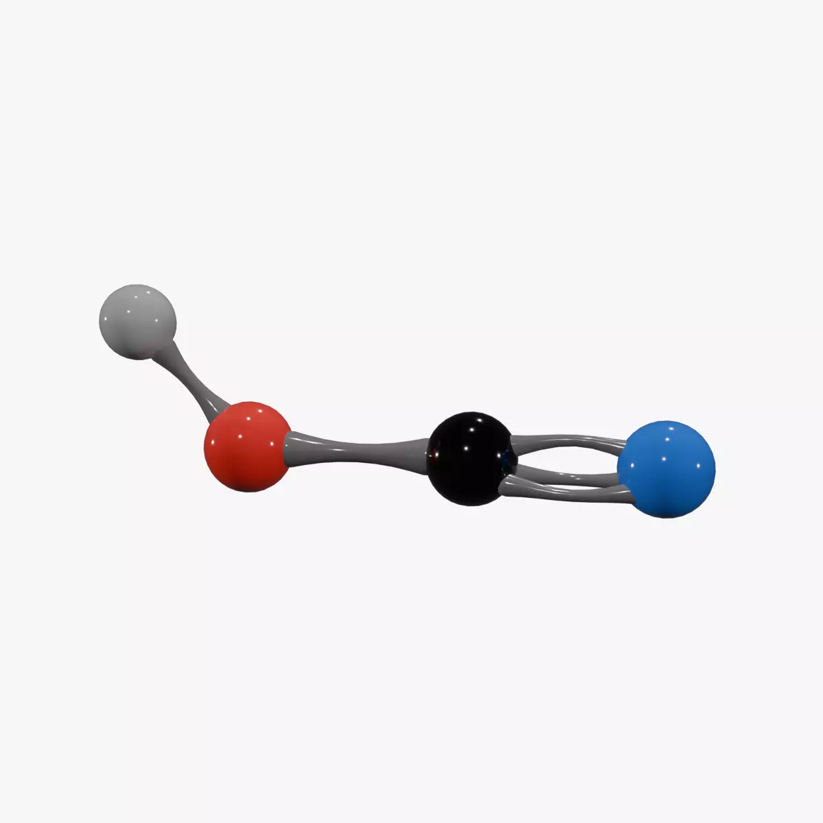 Cyanic Acid Molecule Low-poly 3D model_0