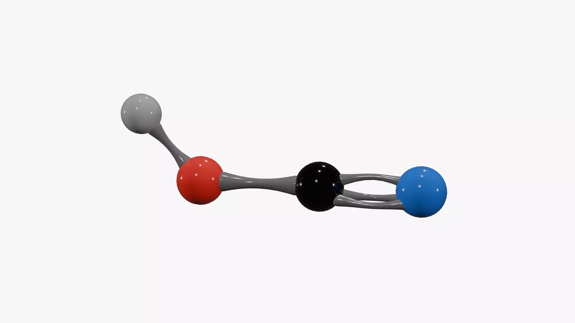 Cyanic Acid Molecule Low-poly 3D model_1