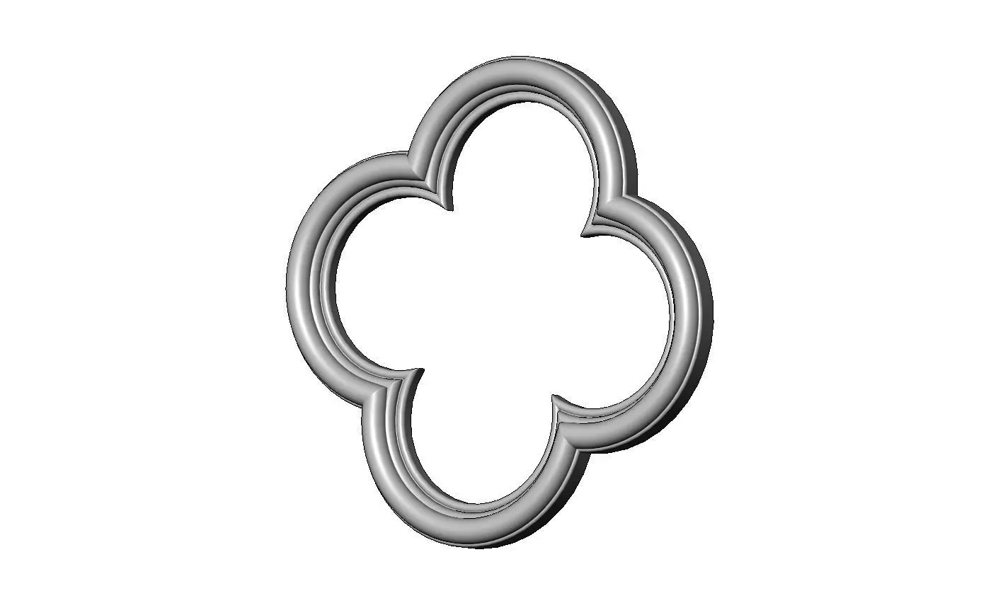 Gothic clover frame relief 3D print model