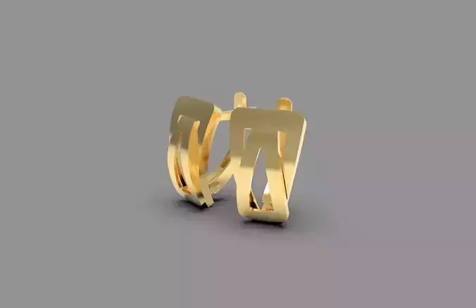 Earring design for 3D printing in gold or silver