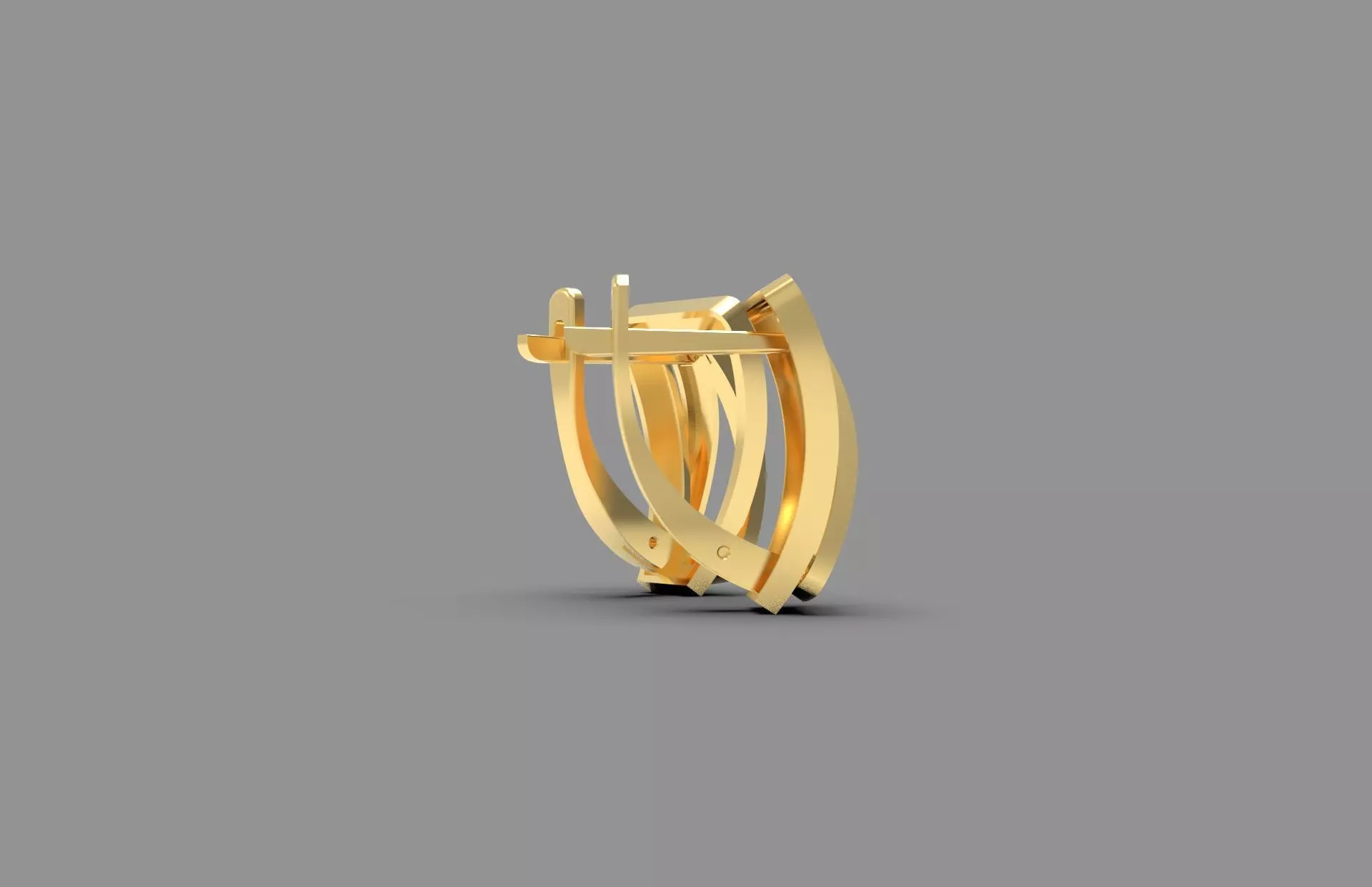 Earring design for 3D printing in gold or silver 3D print model_3