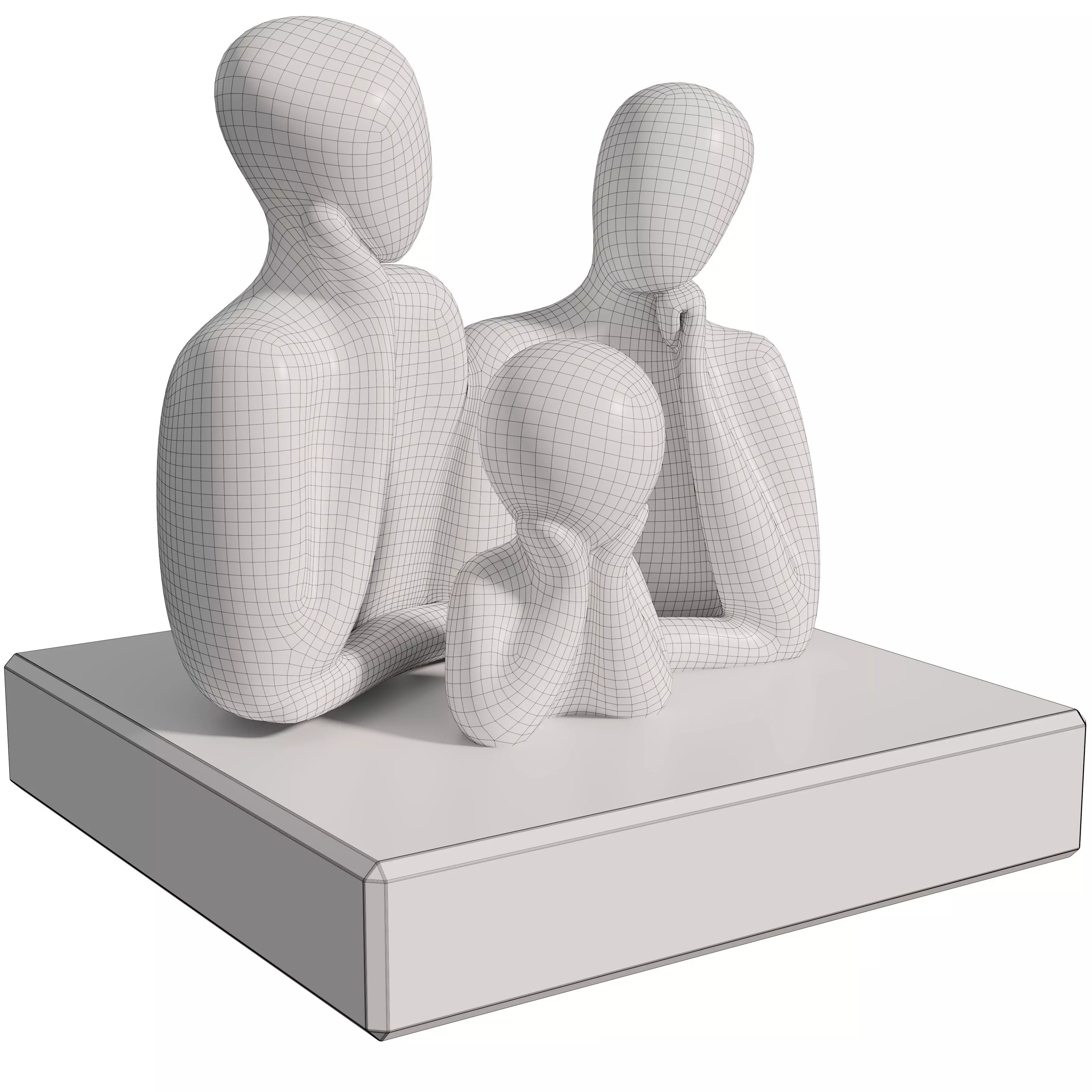 Old Paint Dirt wooden Sculpture Low-poly 3D model_6