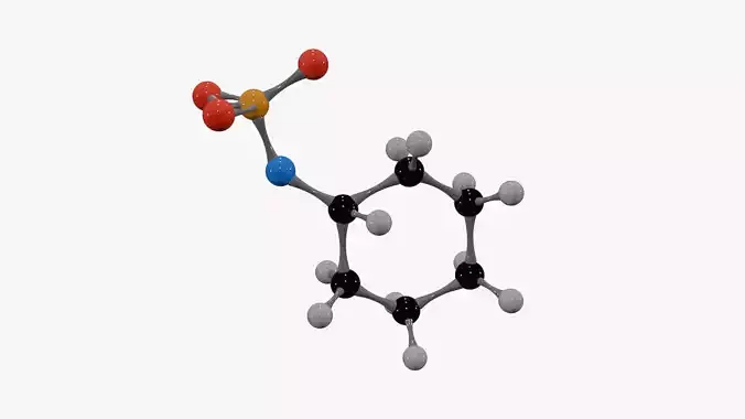 Cyclamate Molecule Low-poly 3D model 2