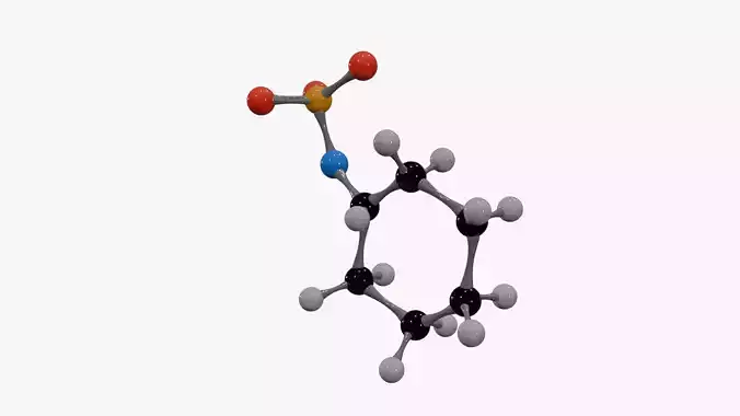 Cyclamate Molecule Low-poly 3D model 4