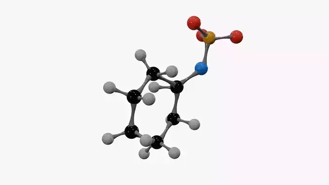Cyclamate Molecule Low-poly 3D model 5